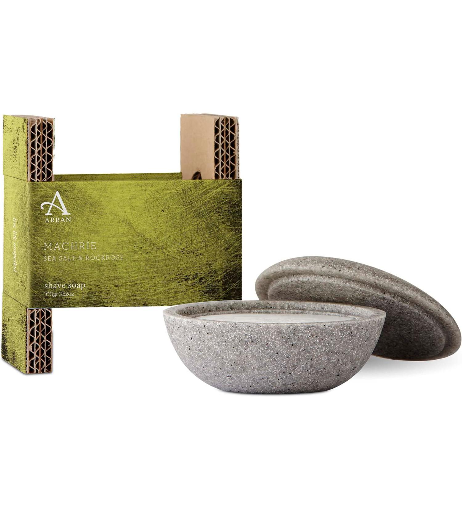 Arran Sense of Scotland Machrie Shave Stone and Soap Refill for Men (100g/3.5oz) - Sea Salt, Clary Sage, Woody Rockrose - Crisp, Clean, and Vibrant - Buy Online on GoSupps.com