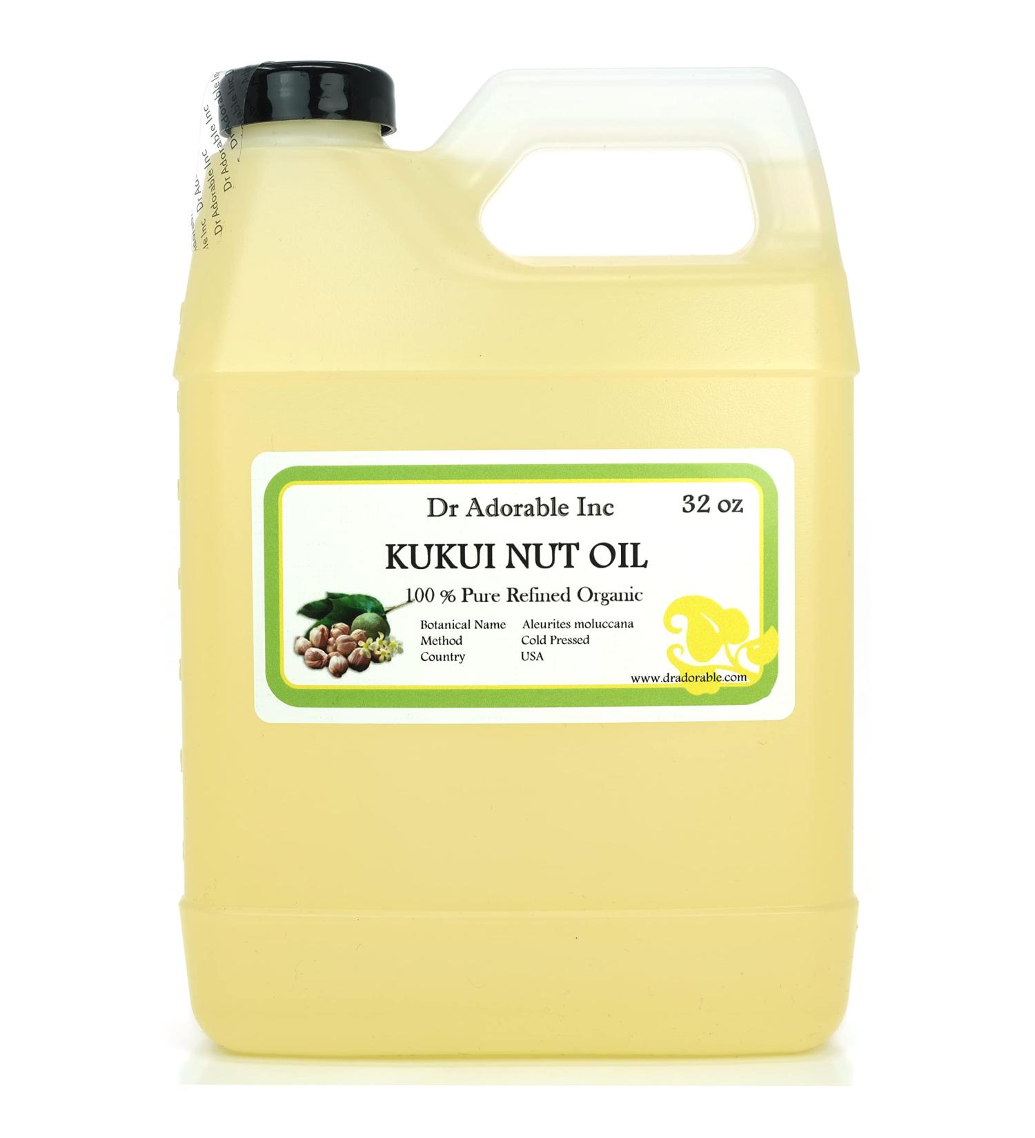 Dr Adorable Kukui Nut Oil 32 oz - 100% Pure Organic Cold Pressed | Natural Skin & Hair Care - Buy Online on GoSupps.com