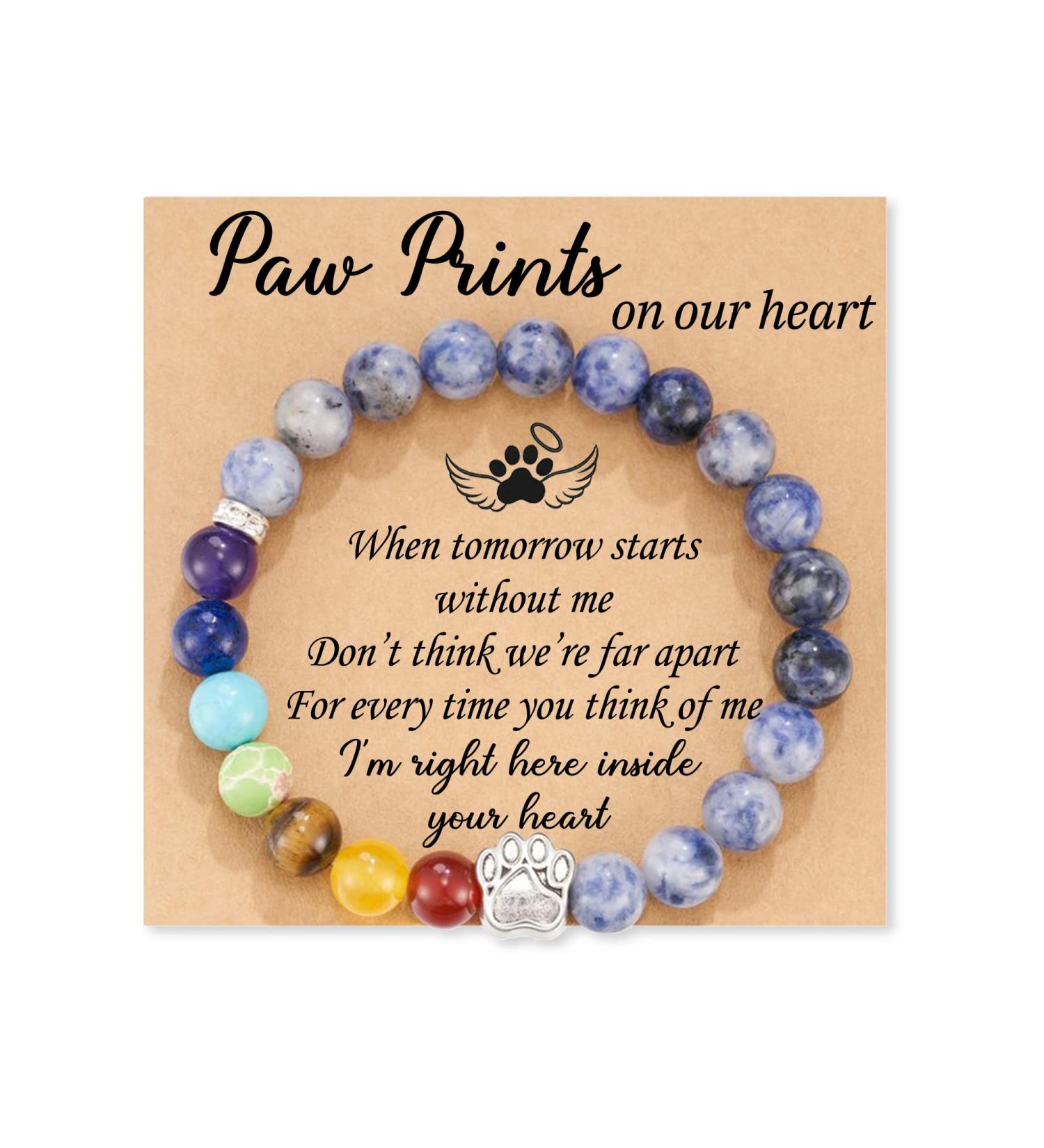 Dabem Rainbow Bridge Pet Memorial Bracelet - Sympathy Gift for Women/Men - Blue - Buy Online on GoSupps.com