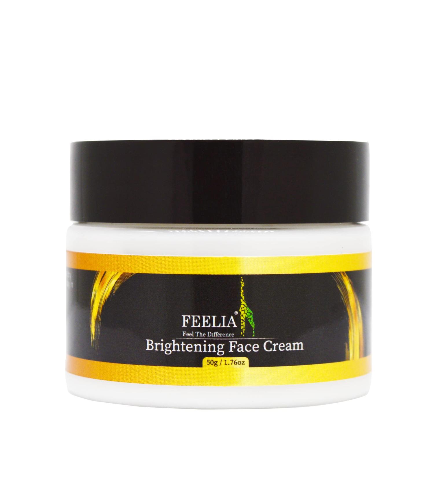 Feelia - Natural Brightening Face Cream - Improve Uneven Skin Tone Sun Damage Anti-aging properties with Vitamin E Shea Butter Grapeseed Geranium Rose & Lavender Oils - 50g - Buy Online on GoSupps.com