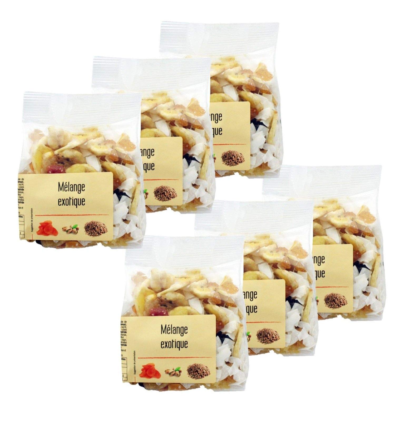 Set of 6 Exotic Mixture of Dried Fruits and Dehydrated Fruits – Agidra – Pack of 6 150