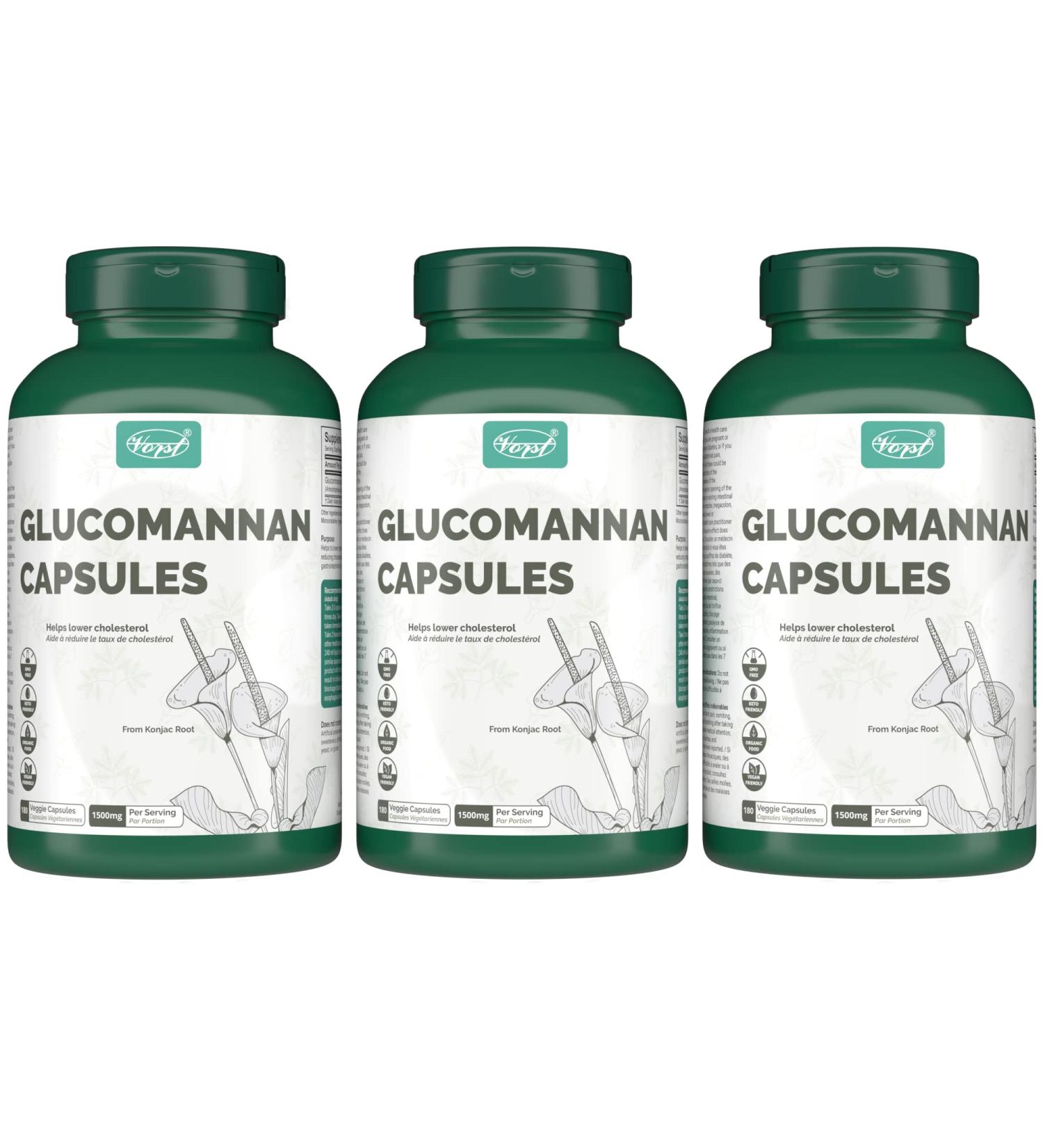 VORST Glucomannan 1500mg Per Serving (500mg Per Capsule) 180 Vegan Capsules | Konjac Root Extract Powder Pills | 3 Bottles 540 count (Pack of 1) - Buy Online on GoSupps.com