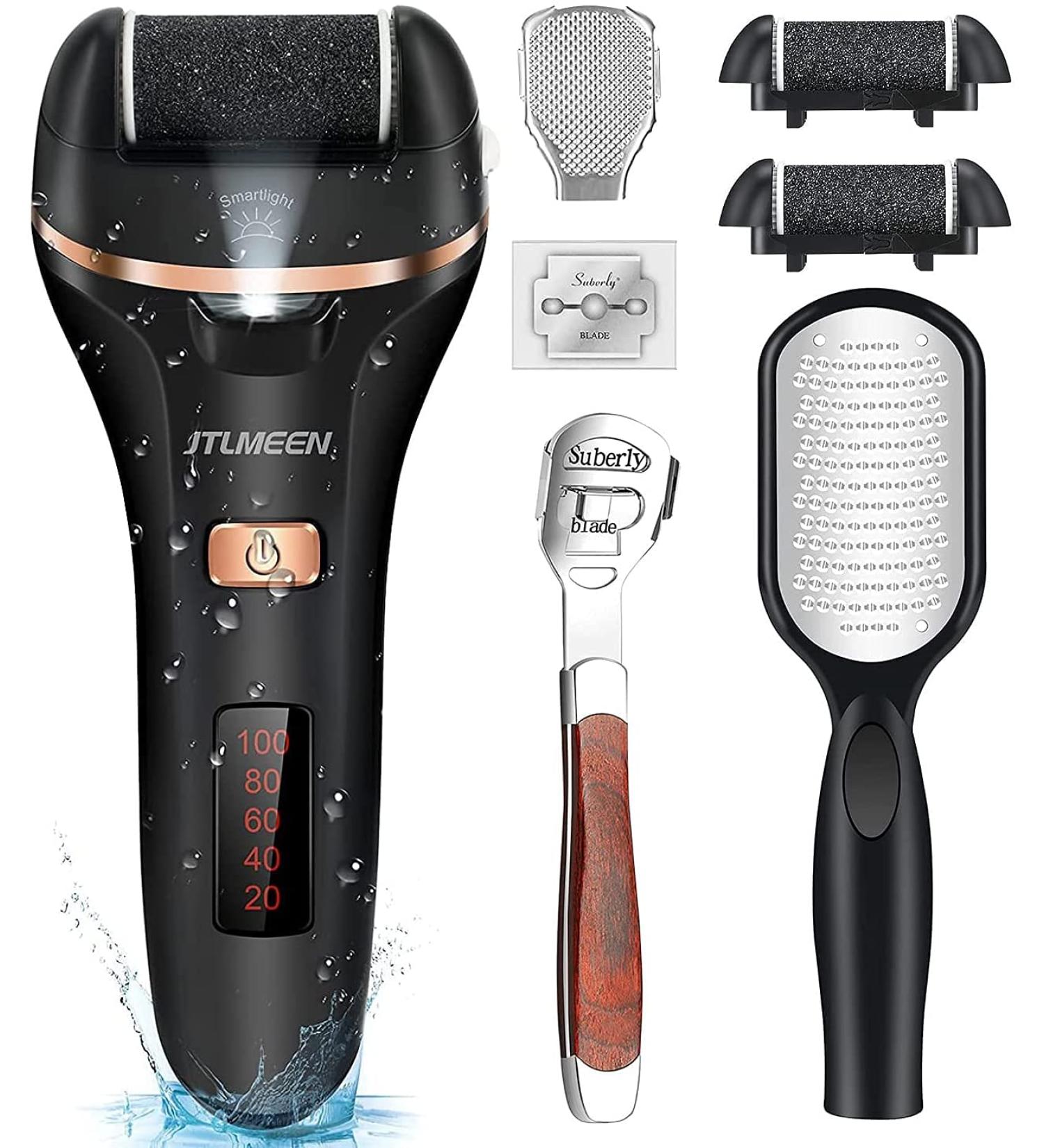 Electric Callus Remover for Feet - Waterproof Pedicure Foot File Kit by JTLMEEN | Rechargeable Dead Skin Remover with Adjustable Speed | Remove Cracked Hard Skin Efficiently - Buy Online on GoSupps.com
