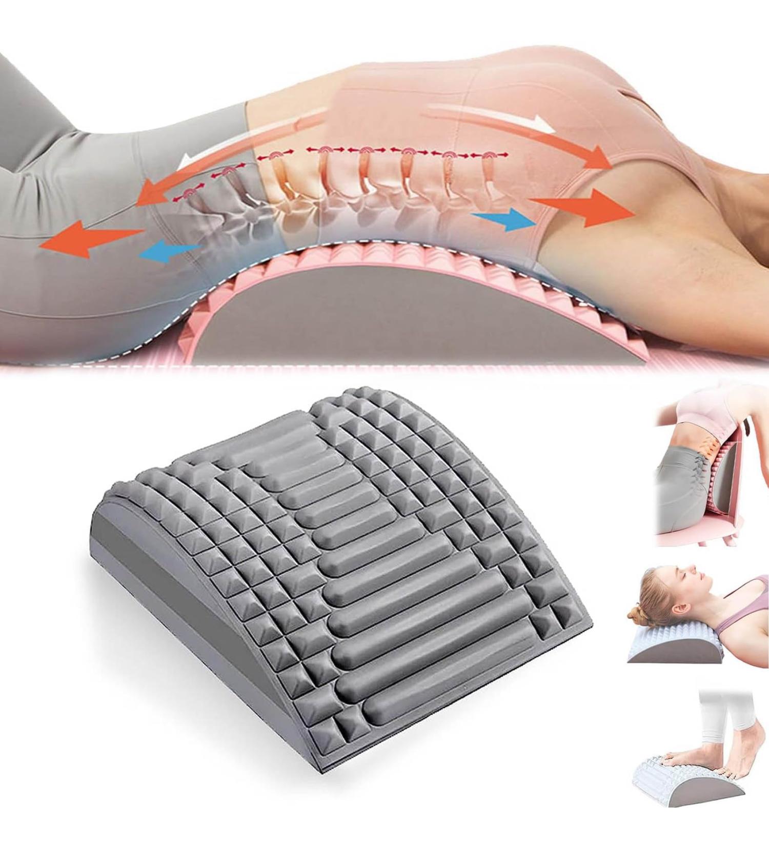 Neck & Back Stretcher - Adjustable Spine Board for Lower Back Pain Relief & Relaxation Yoga (Gray) - Buy Online on GoSupps.com