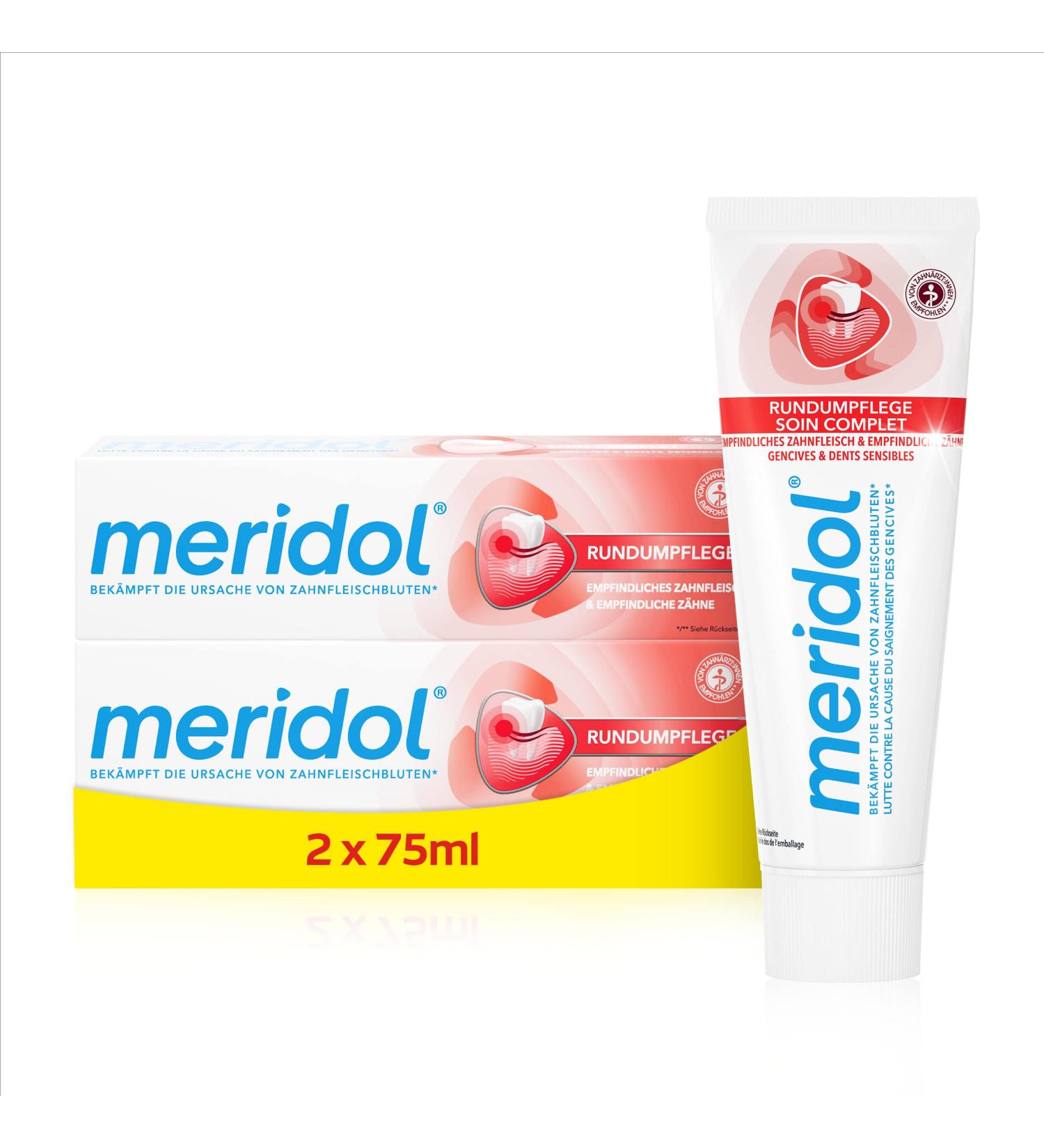 meridol Toothpaste All-Round Care 2x75ml | Daily Care for Sensitive Gums & Teeth - International Shipping Available - Buy Online on GoSupps.com