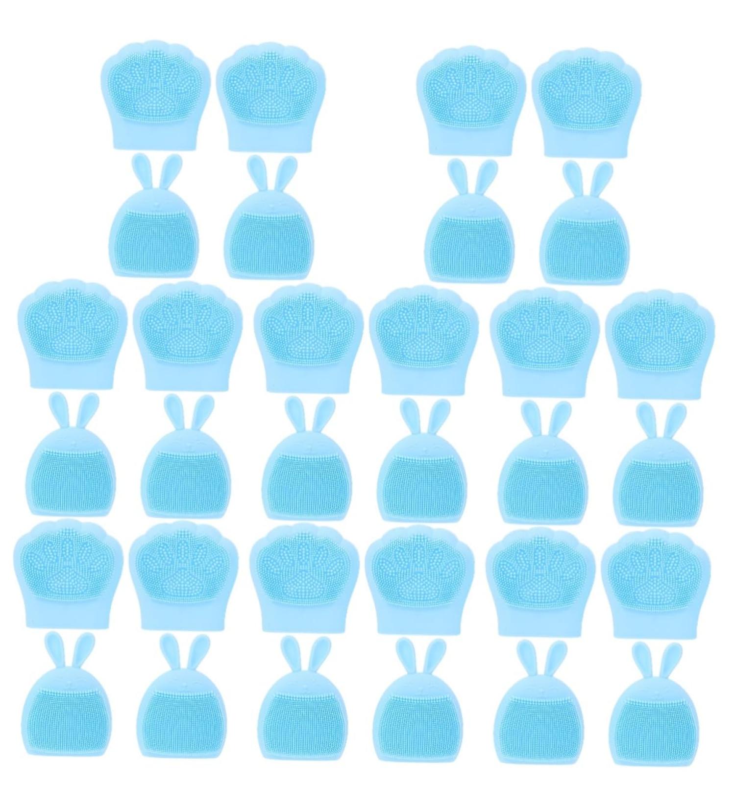 FOMIYES 32 Pcs Rabbit Ears Facial Brush Silicone Face Scrubbers Facial Cleansing Face Cleanser for Women Silicone Face Cleanser Exfoliator Brush Washing Machine Silica Gel Handheld Miss Light Bluex8pcs 7.5x7.5cmx8pcs - Buy Online on GoSupps.com