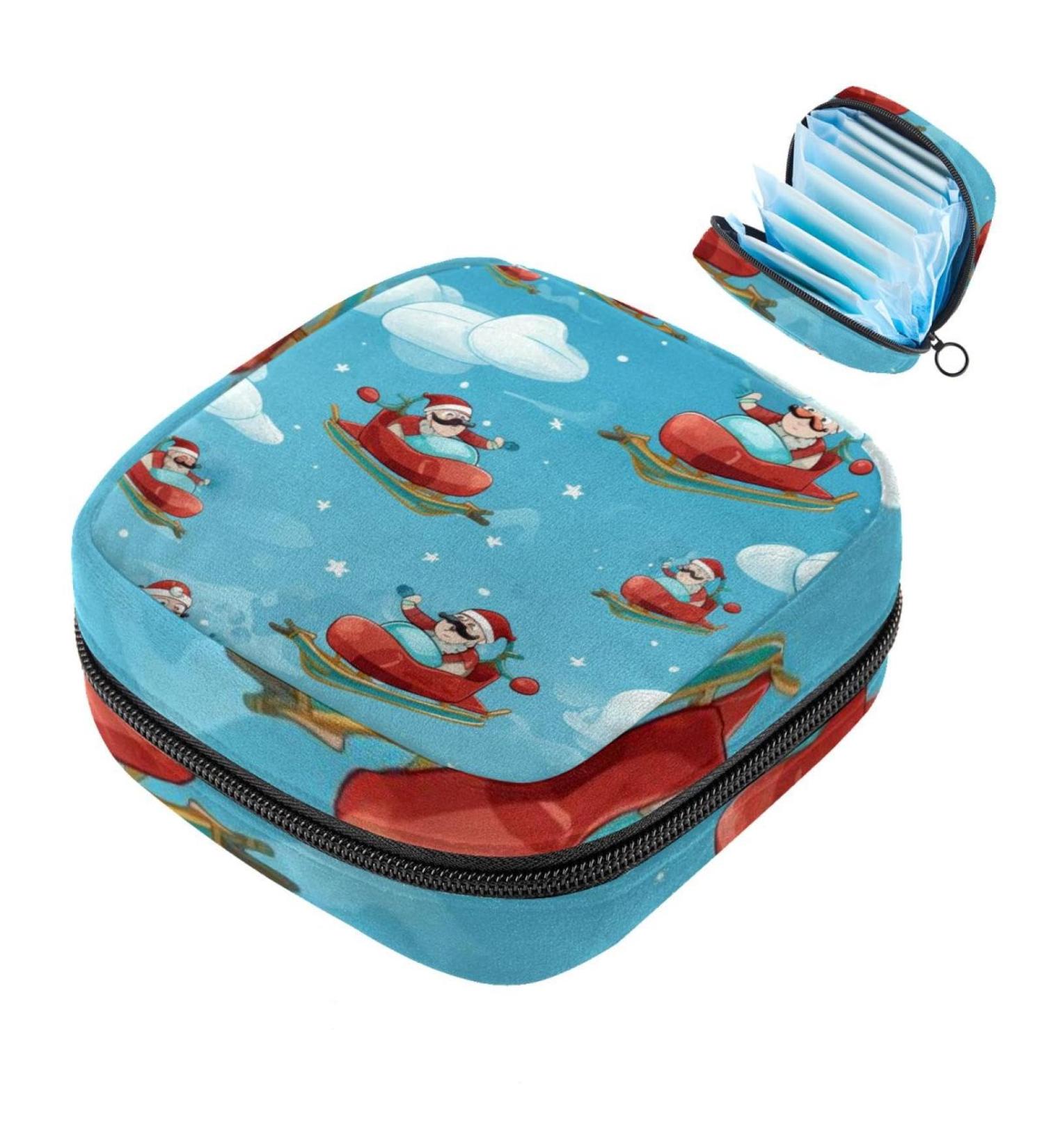 Shop Merry Christmas Women Bands Storage Bag - Travel Makeup Organizer for Menstrual Cups & Accessories | Big Capacity Color 3 | Pack of 1 - Buy Online on GoSupps.com
