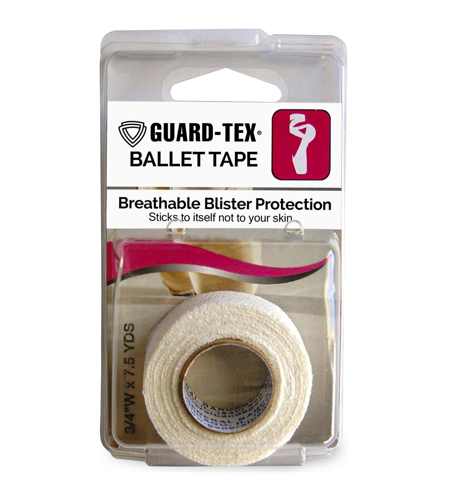 Guard-Tex White Ballet Tape - Flexible Sweatproof Toe Wrap for Blister Protection - Self Adhesive Bandage Roll for Dance & Sports - 1 Roll x 7 yds - Buy Online on GoSupps.com