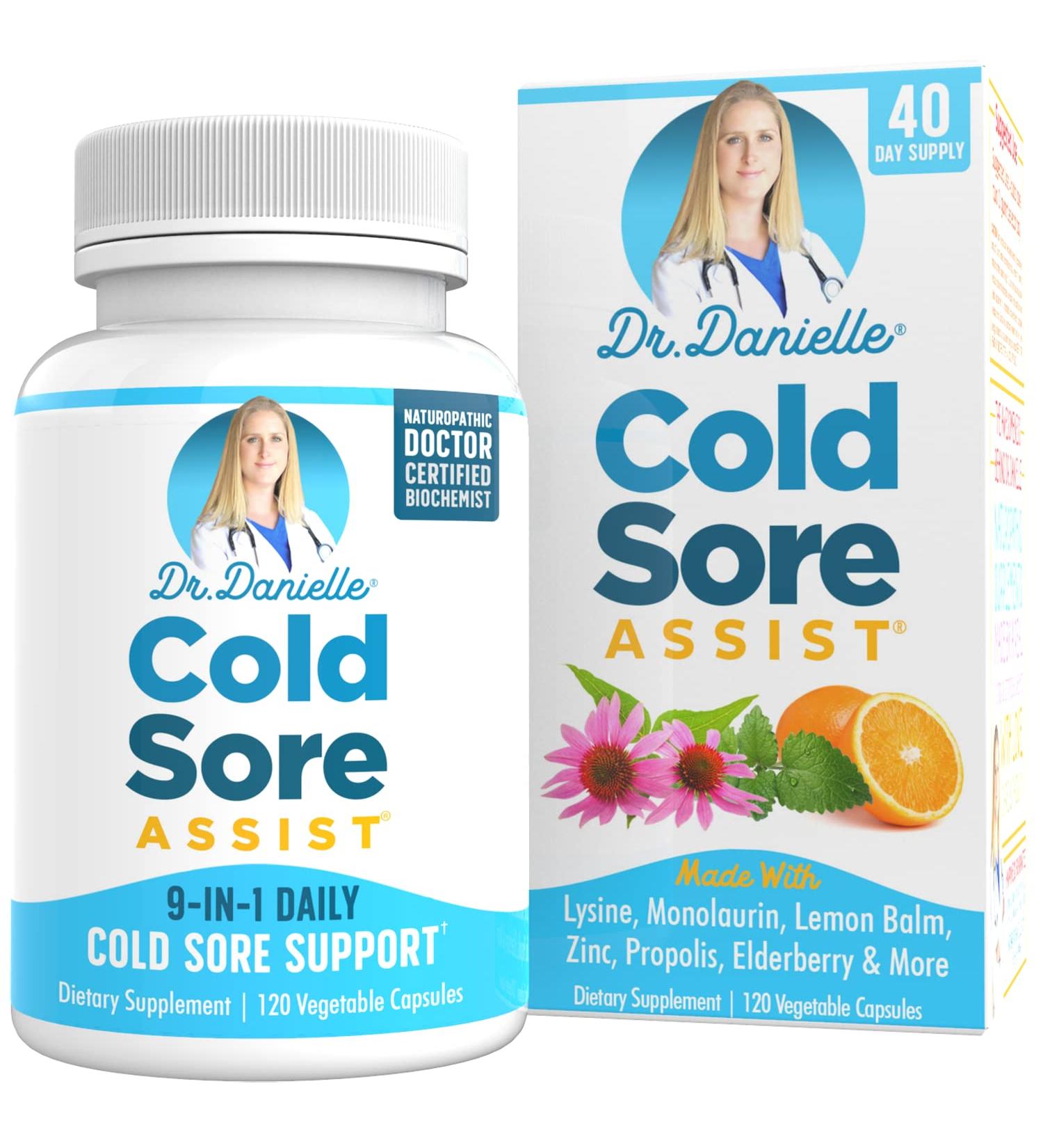 Dr. Danielle Cold Sore Assist - 120 Capsules with Lysine & Lemon Balm for Best Relief - Buy Online on GoSupps.com