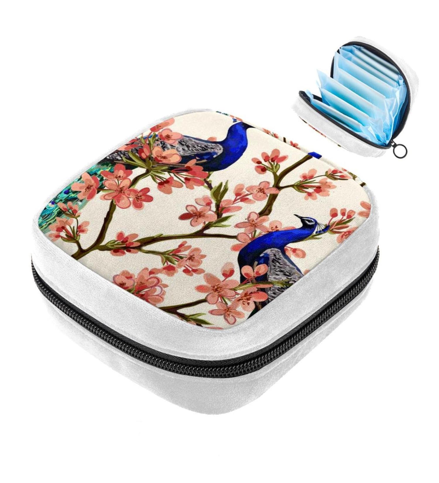 GIAPB Sanitary Napkin Period Storage Bag - Flower Tree Peacock Pattern Color4748 - Buy Online on GoSupps.com