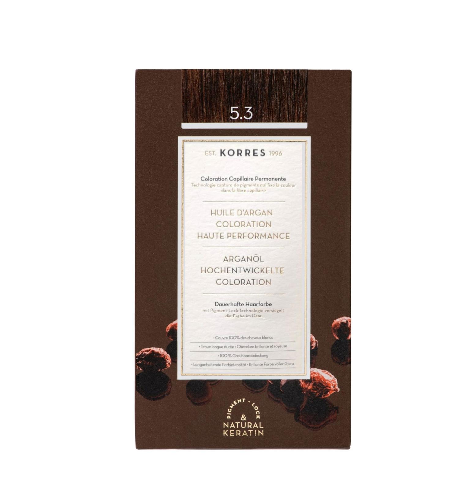 Correx Argan Oil Colorant - Ammonia-Free Light Brown Gold 5.3 | 100% Gray Hair Coverage | Vegan & Long-Lasting Hair Color - Buy Online on GoSupps.com