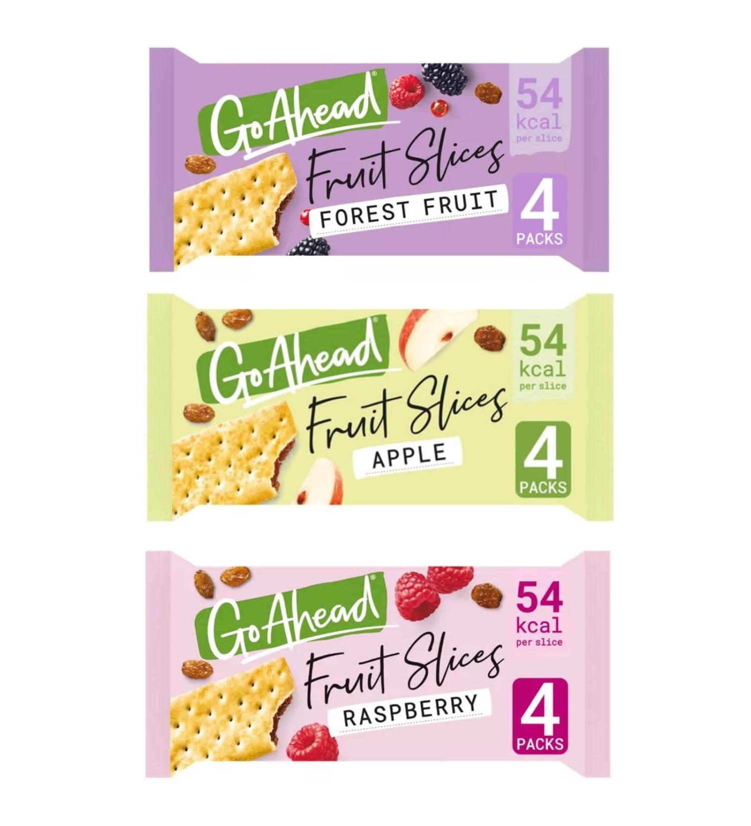 Go Ahead Crispy Fruit Slice Forest Fruit Apple Raspberry 3 pack (12 bars in total) - Buy Online on GoSupps.com