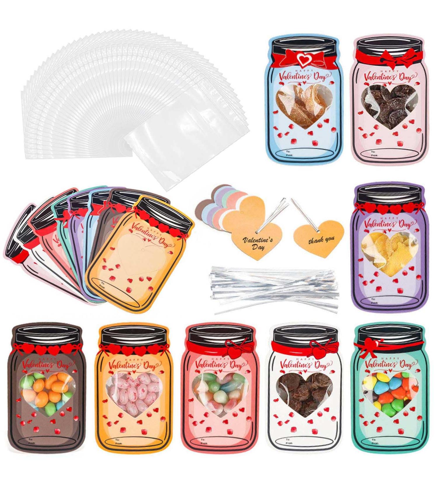 48 Decorative Gift Bags for Valentine's Day Exquisite Bags for Celebrating Love and Friendship Set with 48 Gift Bags - Buy Online on GoSupps.com