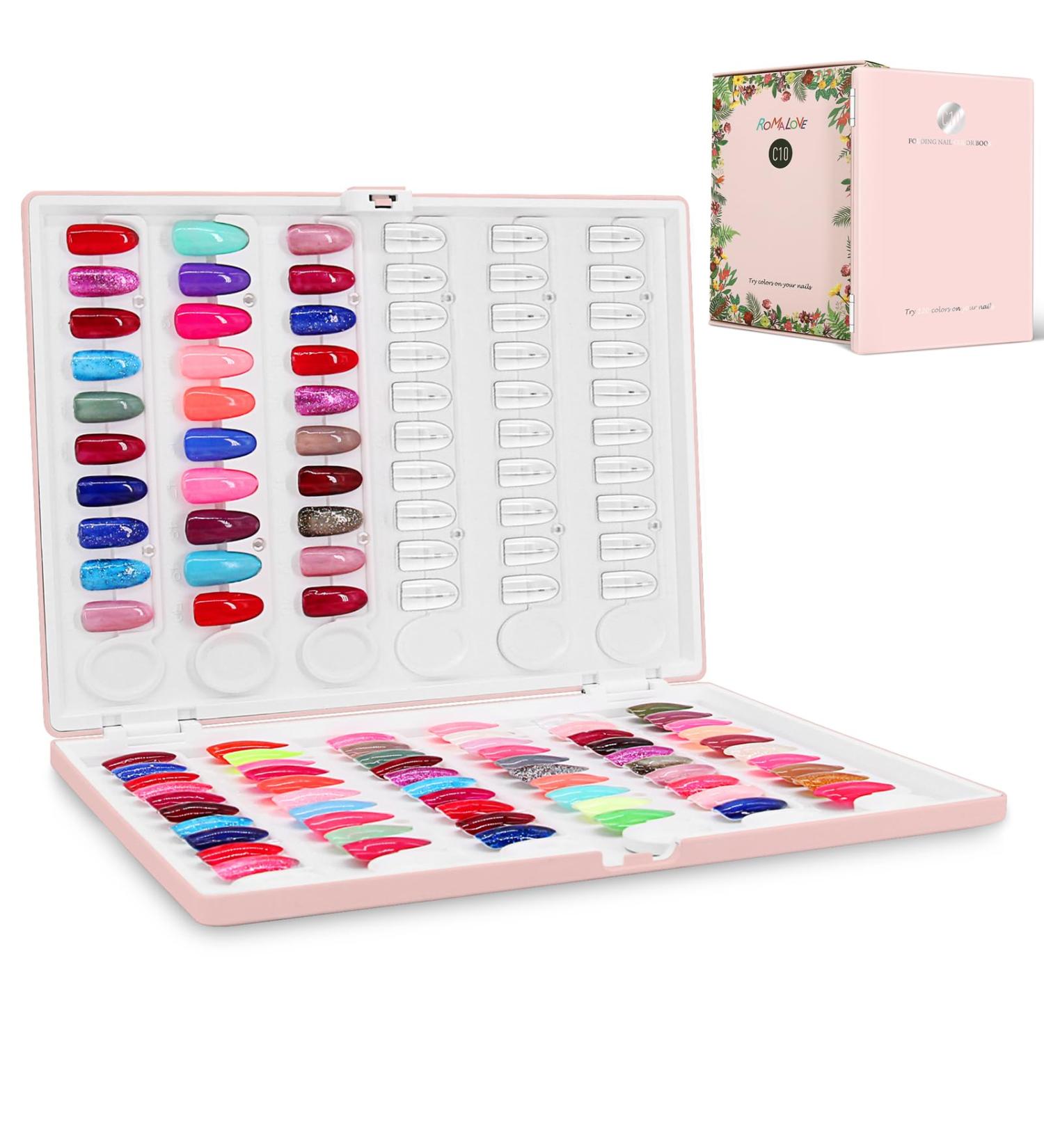 Professional Nail Display Book - 120 Nail Polish Swatch Book with Transparent Nails | Perfect Gel Polish Color Chart for Nail Artists - Buy Online on GoSupps.com