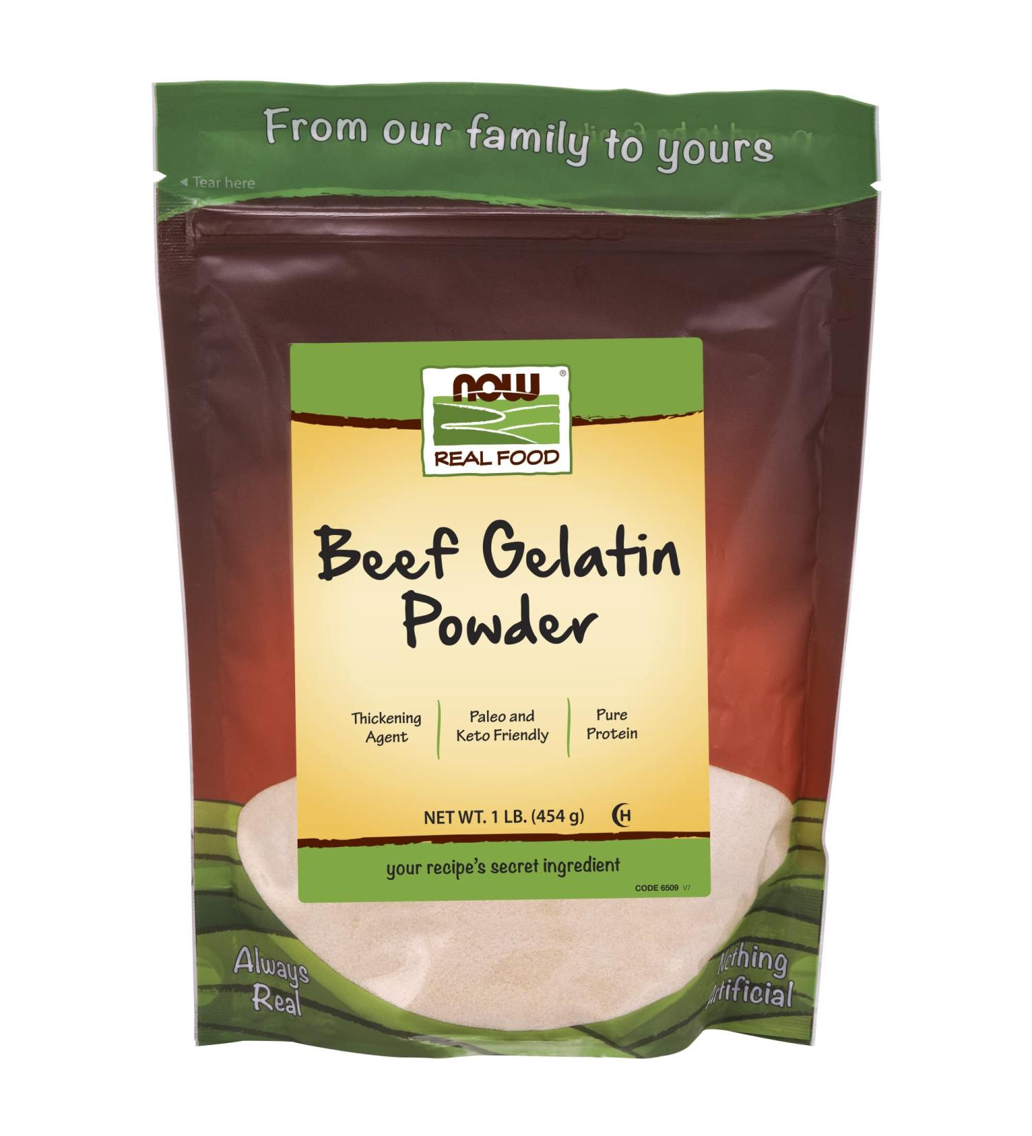 Now Foods Beef Gelatin Powder 1 lb - Real Food Supplement for Healthy Recipes - Buy Online on GoSupps.com