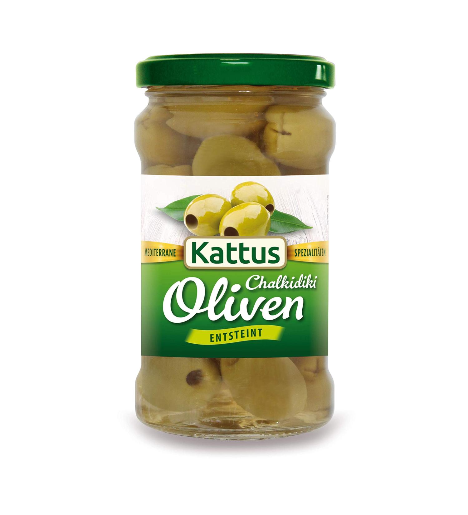 Kattus Chalkidiki Green Olives Without Stone - 290g | Premium Greek Olives for International Shipping - Buy Online on GoSupps.com