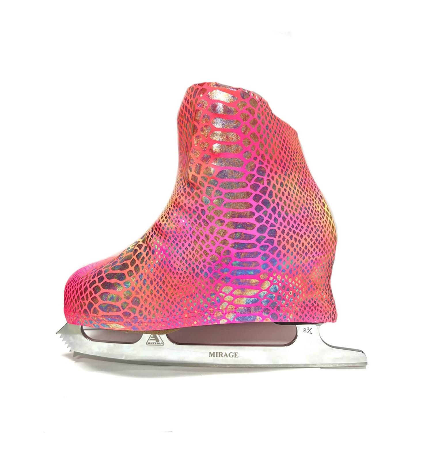 Kami-So Ice Skating Metallic Boot Covers Skatewear Pink Anaconda Child