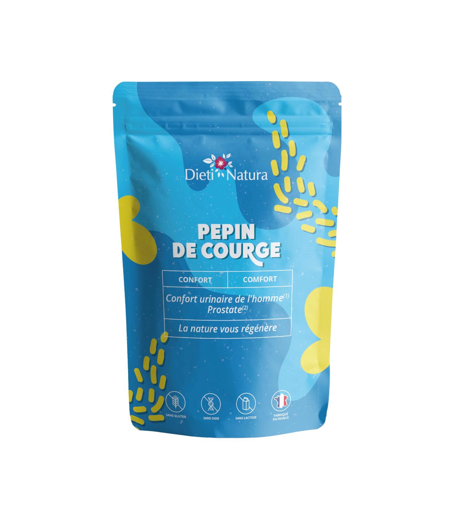 DIETI NATURA - Squash Seed Oil - Urinary Infection & Incontinence - Male Urinary Comfort - Non-GMO Gluten & Lactose Free - Vegan - Made in France - 90 Capsules - Buy Online on GoSupps.com