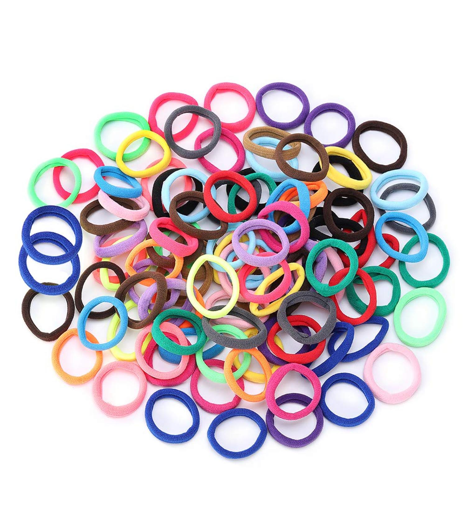 100 PCS Seamless Cotton Hair Ties - Soft, Thick Elastic Bands in 20 Colors for Women - Buy Online on GoSupps.com