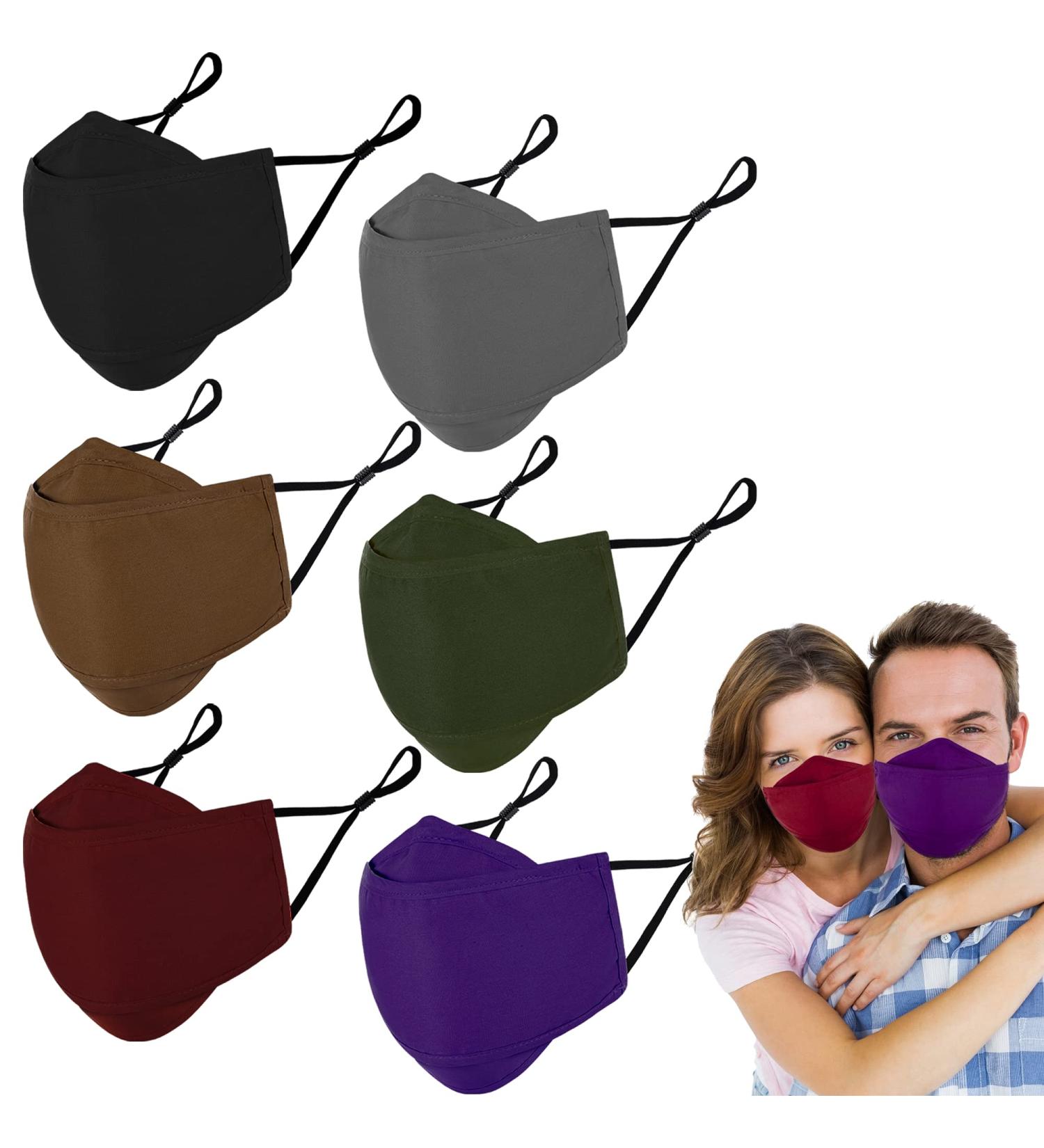 4 Layer Reusable Cloth Face Mask with Nose Wire - Anti-Fogging, Breathable & Adjustable - Multicolor-1 - Buy Online on GoSupps.com