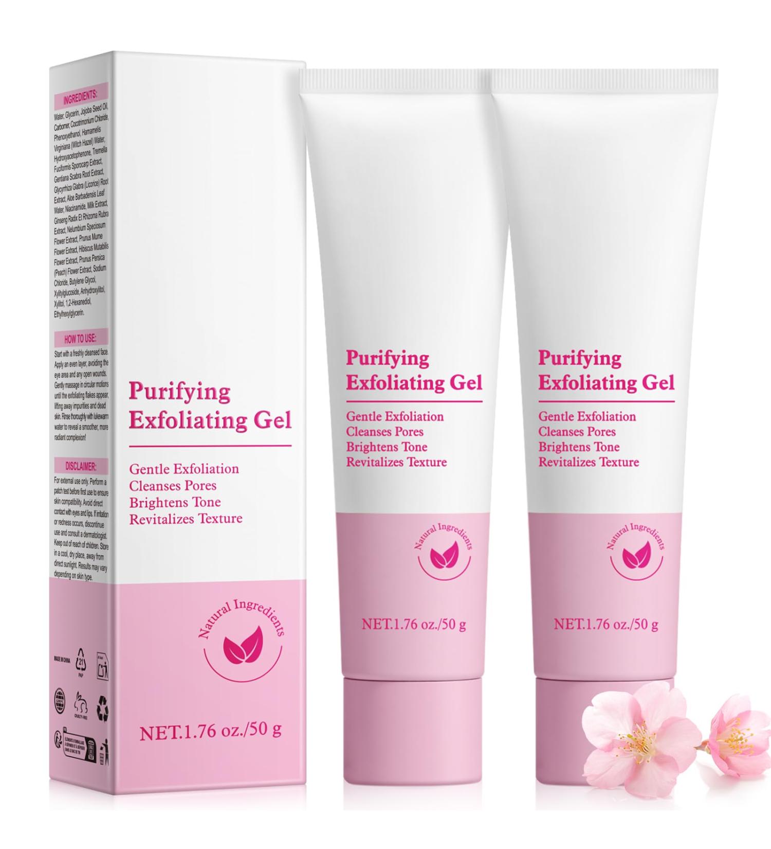 2PCS Exfoliating Gel for Dark Spots Purifying Exfoliating Gel for Body Face Facial Gentle Exfoliator Cleanser for Deep Cleansing & Moisturizing Skin For All Skin Types - Buy Online on GoSupps.com
