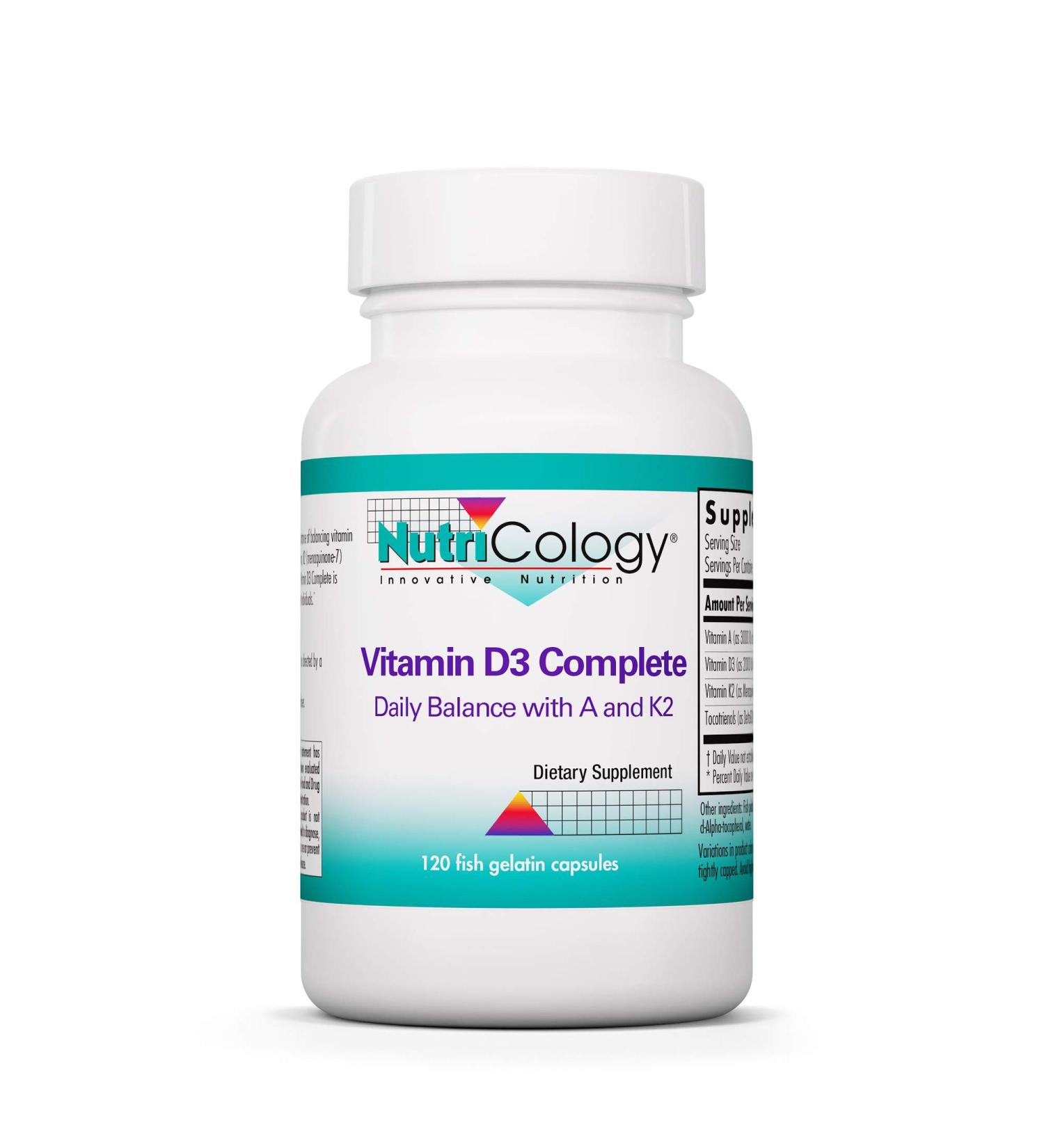 Nutricology Vitamin D3 Complete - 120 Fish Gelatin Capsules for Optimal Health - Buy Online on GoSupps.com
