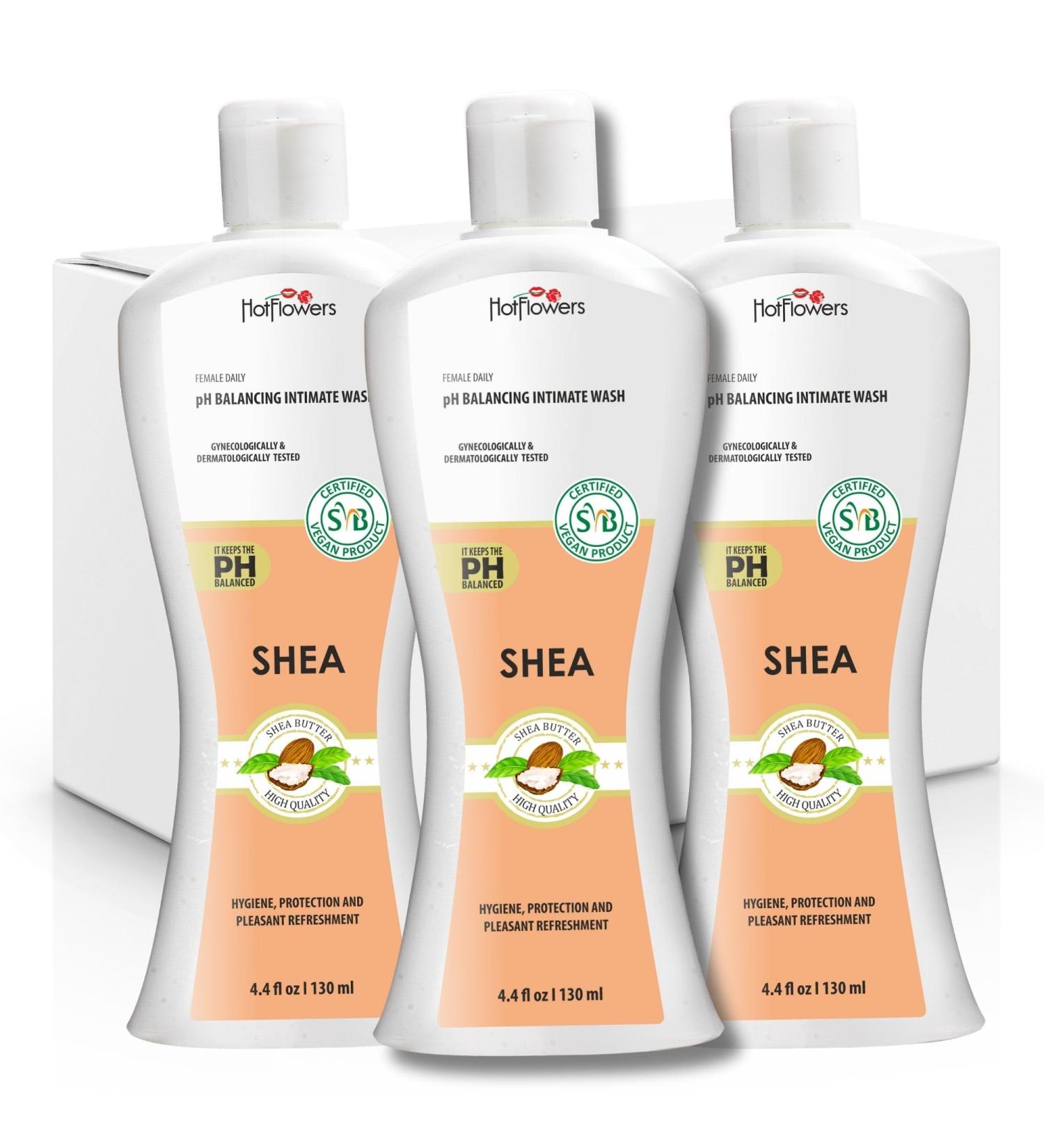 HOT FLOWERS Shea Butter Feminine Wash - pH Balanced for Intimate Care - Gynecologist Tested - 4.4 oz - Buy Online on GoSupps.com