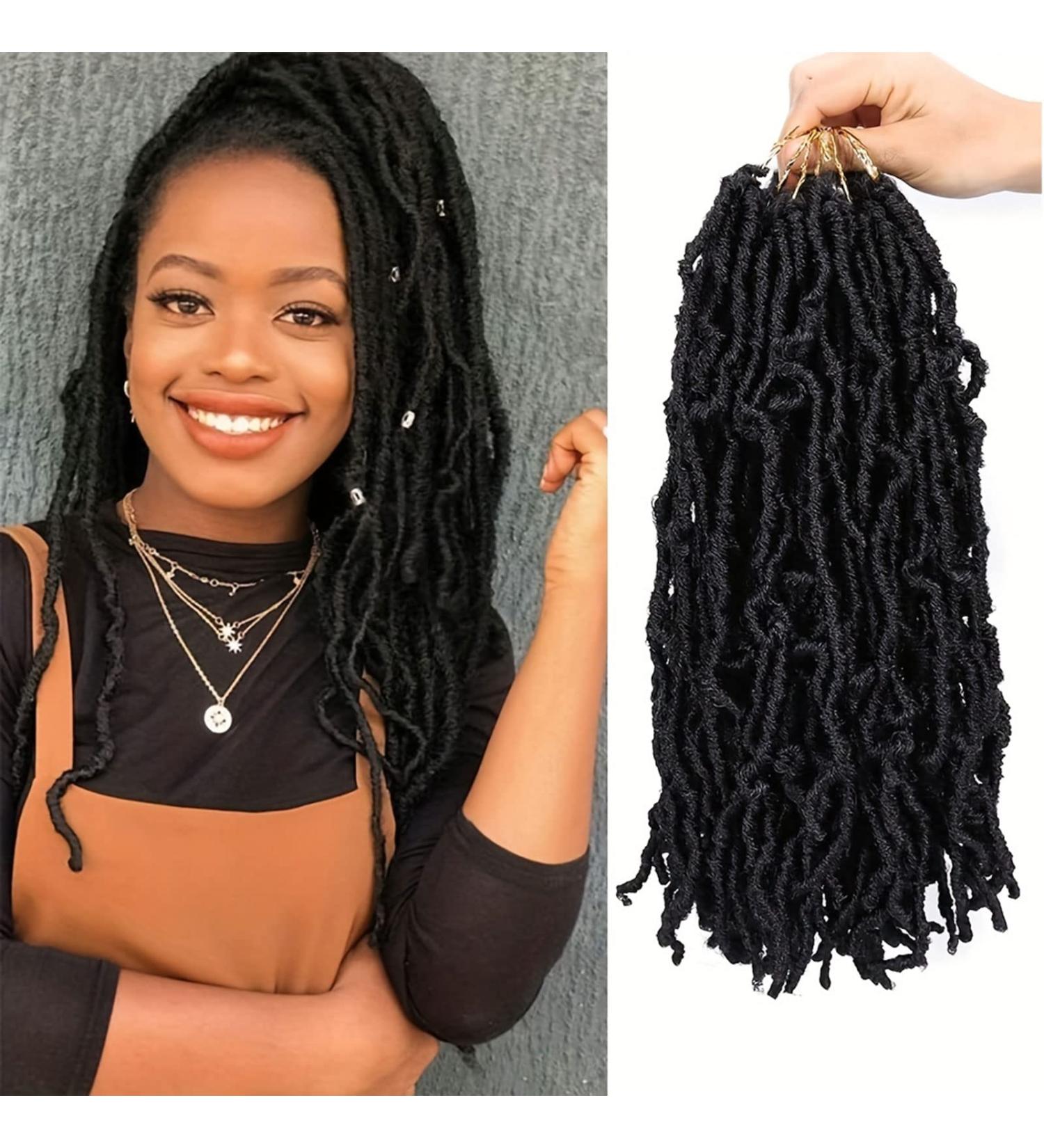 Mclisle 18 Inch Faux Locs Crochet Hair 7 Packs - Curly Butterfly Goddess Pre-looped Braids for Women in 1B Synthetic Hair (Pack of 6) - Buy Online on GoSupps.com