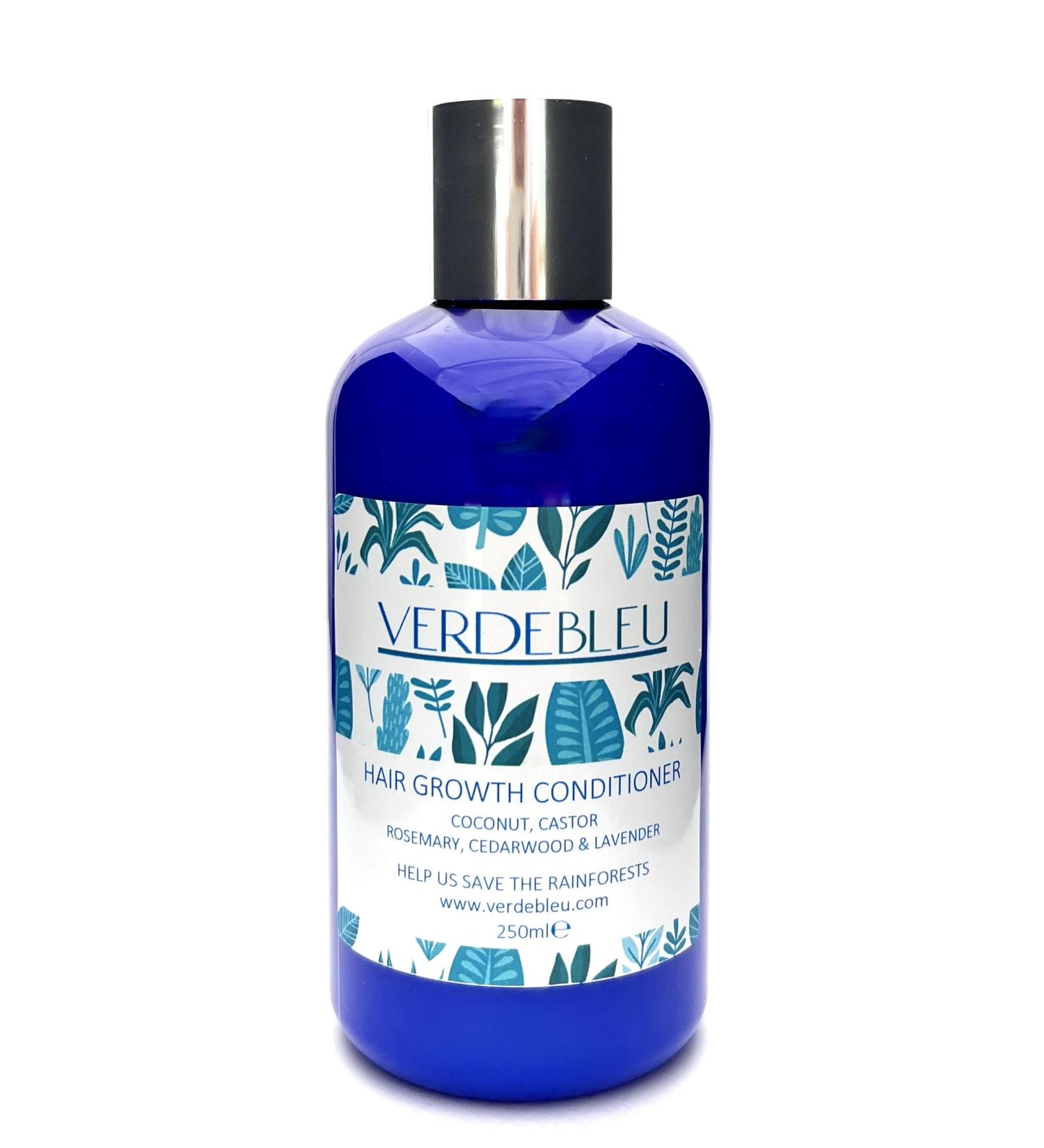 Verdebleu 99% Natural Hair Growth Conditioner - Castor Rosemary Lavender & Cedarwood 250ml - Silicone/Paraben-Free - pH 5.5 - For Sensitive Skin - Donate 5% to Save the Rainforest - Buy Online on GoSupps.com