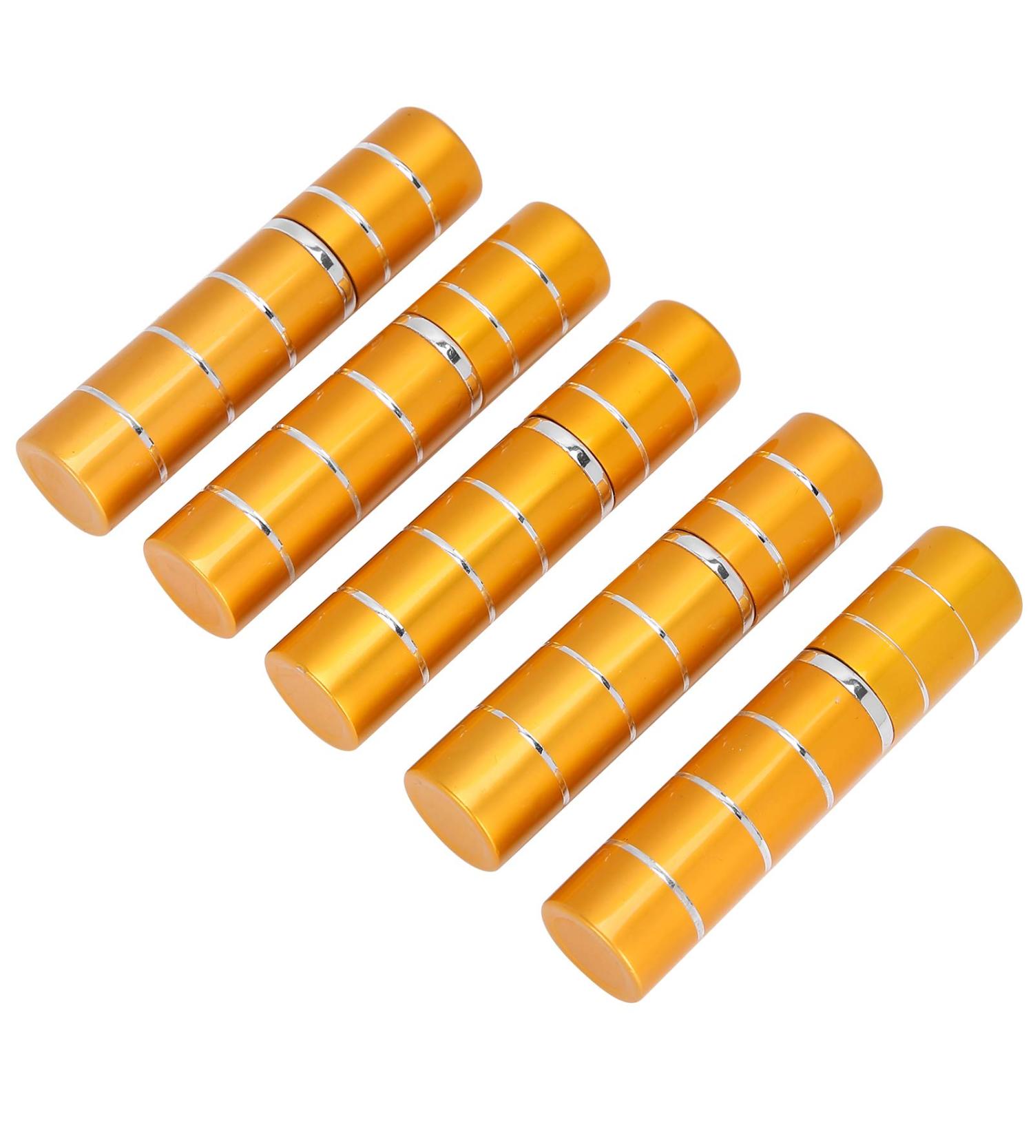 ZJchao 5Pcs Mini Perfume Spray Bottles 5ML Refillable Atomizers - Portable Gold Travel Size - Buy Online on GoSupps.com