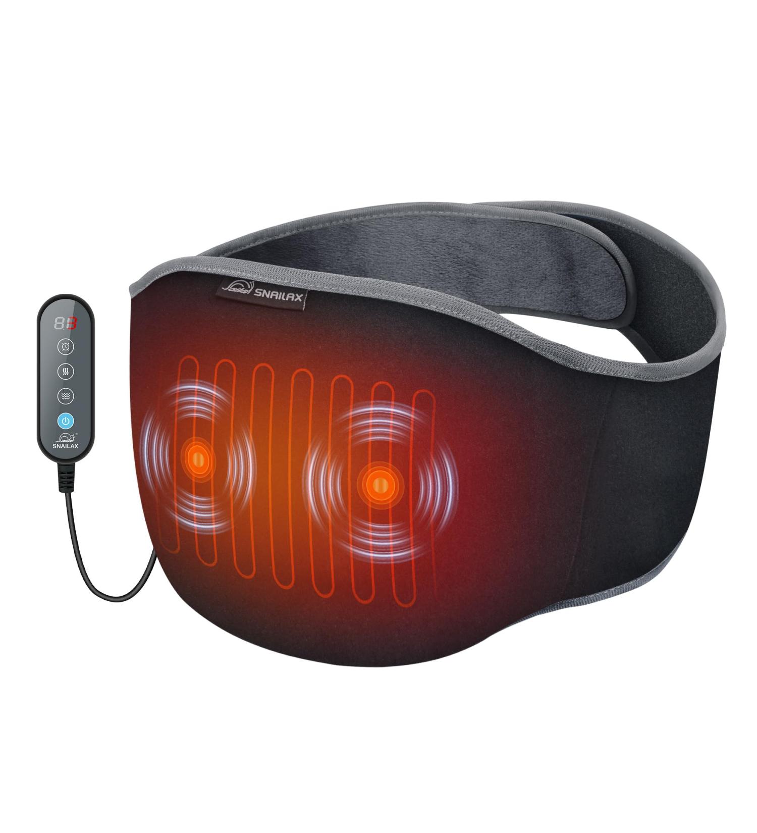 Snailax Heating Belt for Back Neck & Belly - Electric Heat & Vibration Massage - Portable & Auto Shut-Off - Ideal Gift for Men & Women - Buy Online on GoSupps.com