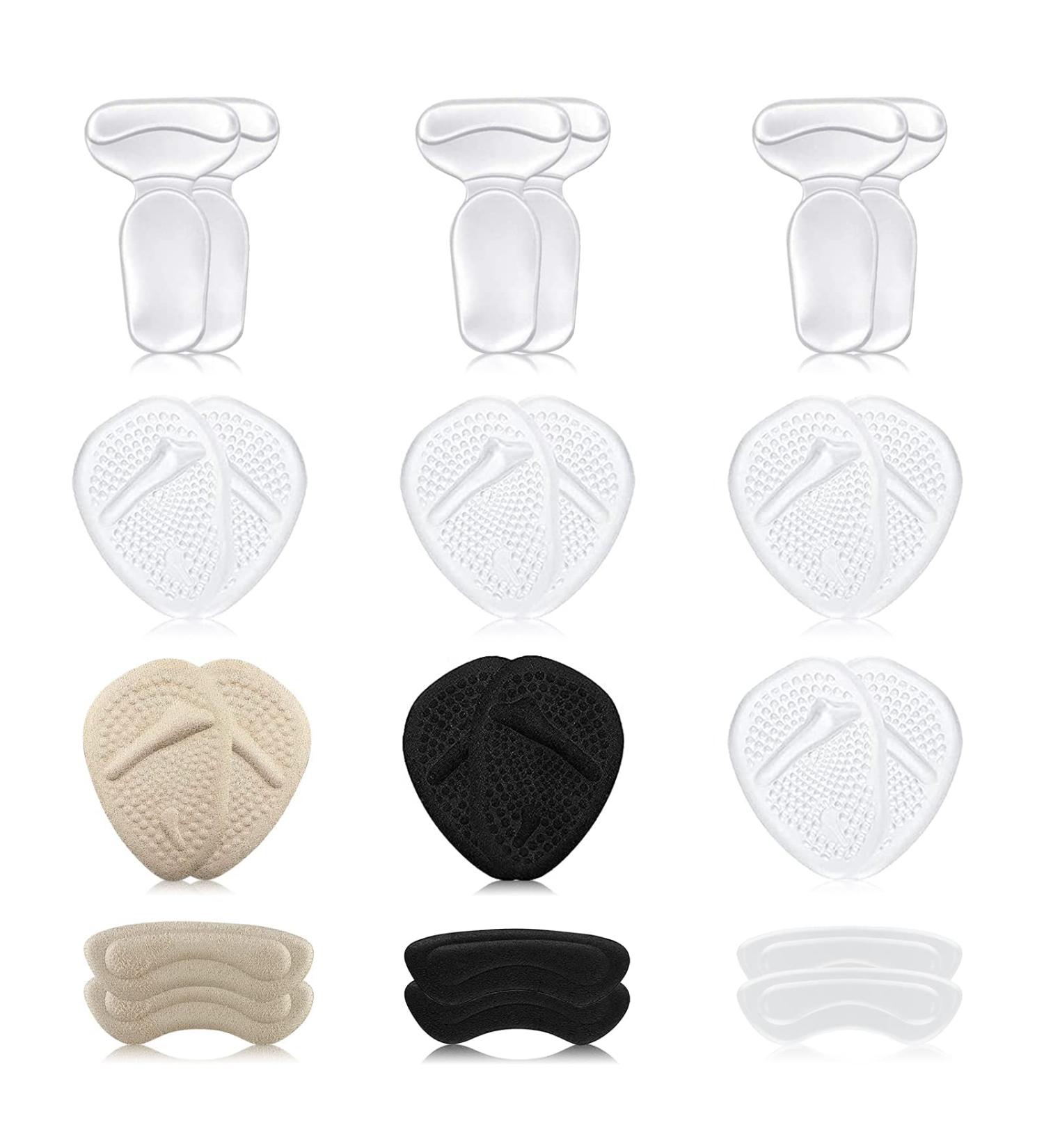 Onuemp Silicone Heel Grip & Metatarsal Pads - 12 Pairs | Shoe Filler for Women | Ball of Foot Pain Relief & Blister Prevention | High Heel Protector - Buy Online on GoSupps.com