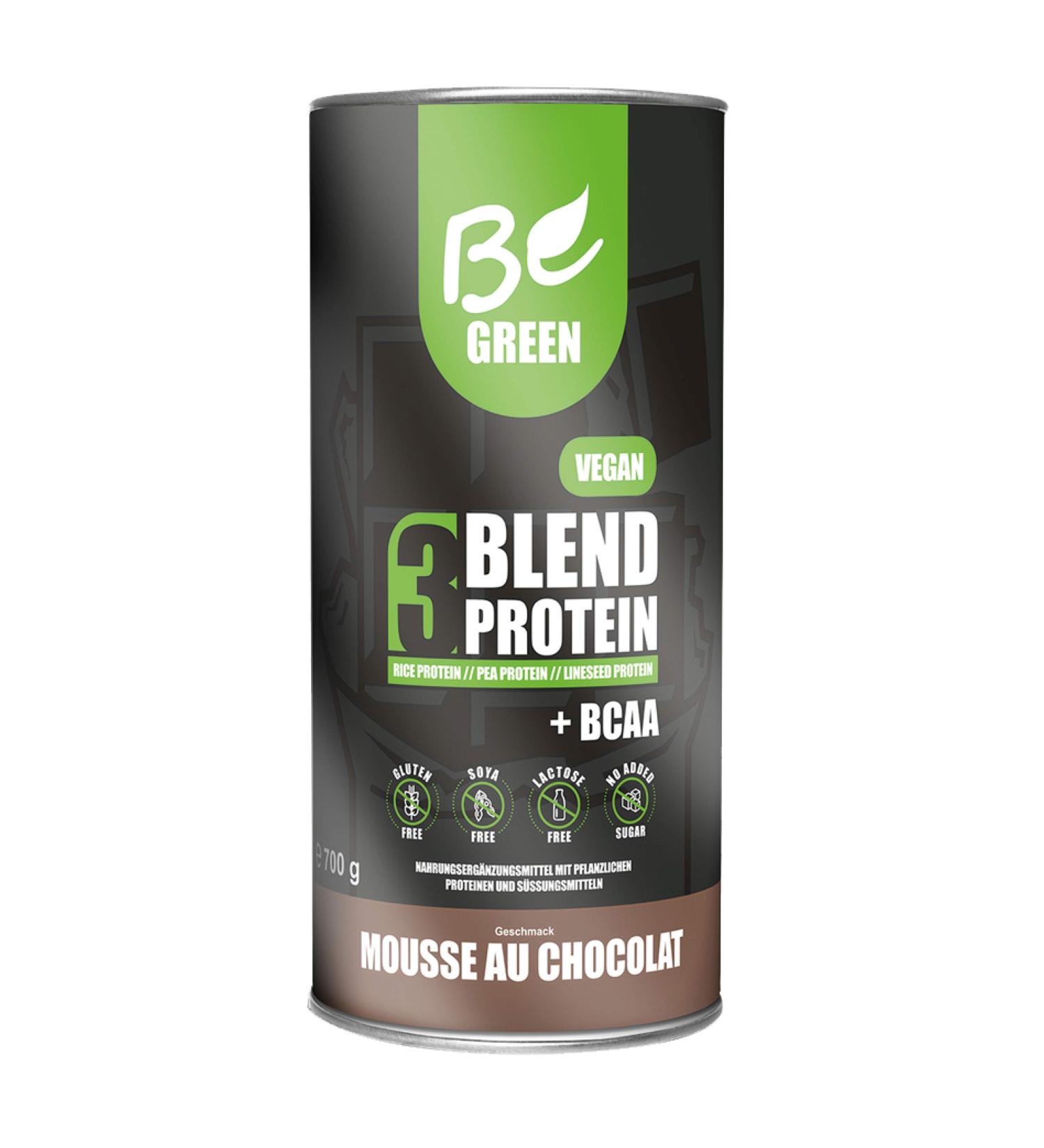 Buy Begreen 3Blend Vegan Protein with BCAA & B12 - Chocolate Mousse Flavor | Gluten-Free Lactose-Free No Added Sugar | 700g Powder - International Shipping Available - Buy Online on GoSupps.com