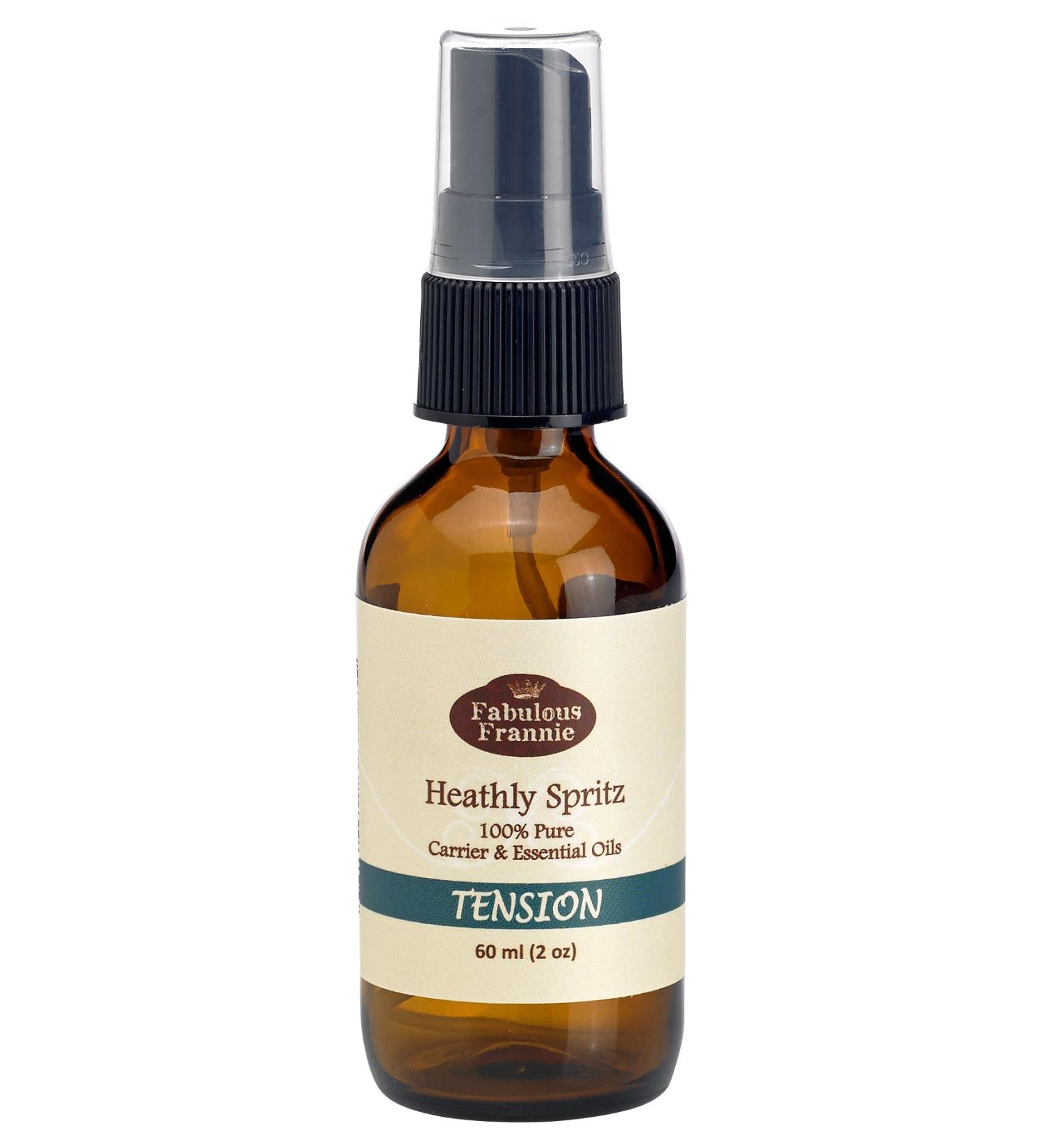 Fabulous Frannie Tension Massage Spray All Natural Carrier Oils and Pure Essential Oils Grapefruit Lavender Peppermint and Rosemary 2oz