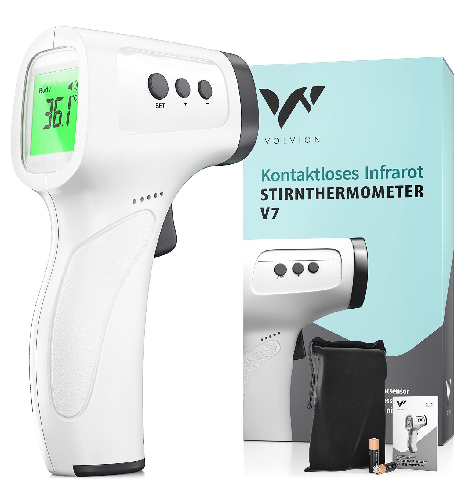 Volvion V7 Contactless Infrared Thermometer - Fast Forehead Fever Detection for Adults Children & Babies - International Shipping Available - Buy Online on GoSupps.com