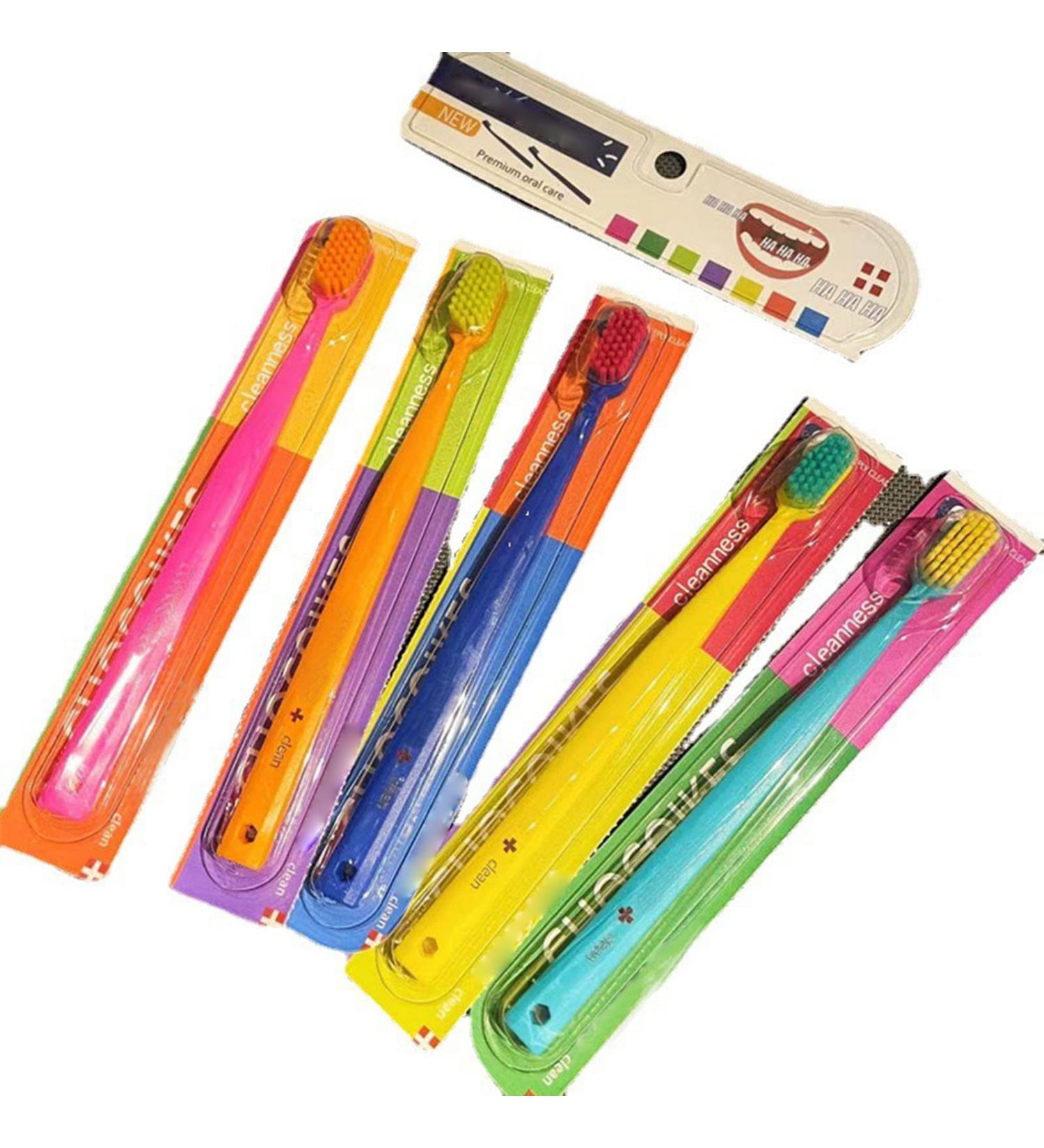 Soft Protective Toothbrushes for Sensitive Teeth - 10 Colorful Plastic Brushes | Extra Clean & Gentle Care | International Shipping - Buy Online on GoSupps.com
