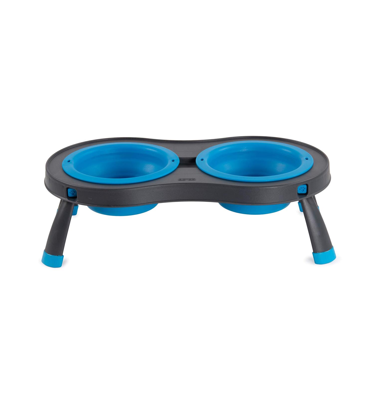 Dexas Popware for Pets Double Elevated Pet Feeder - Large Size, 2.5 Cup Capacity Bowls - Pro Blue - Buy Online on GoSupps.com