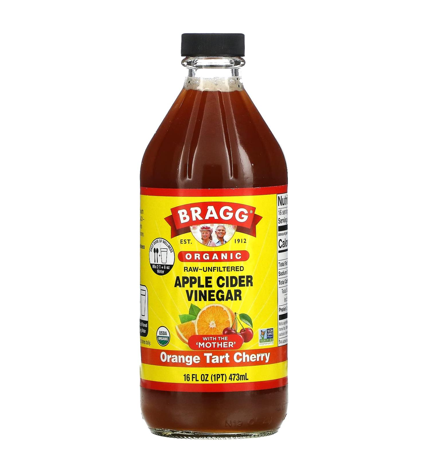 Bragg Organic Apple Cider Vinegar Raw-Unfiltered Orange Tart Cherry 16 fl oz (473 ml)