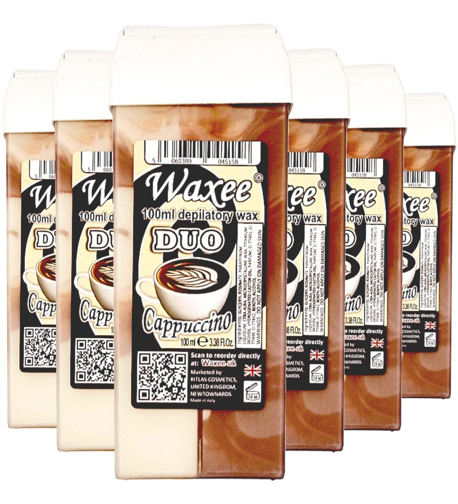 Waxee DUO Cappuccino Roll-On Wax Cartridge 100ml - Pack of 6 - Buy Online on GoSupps.com