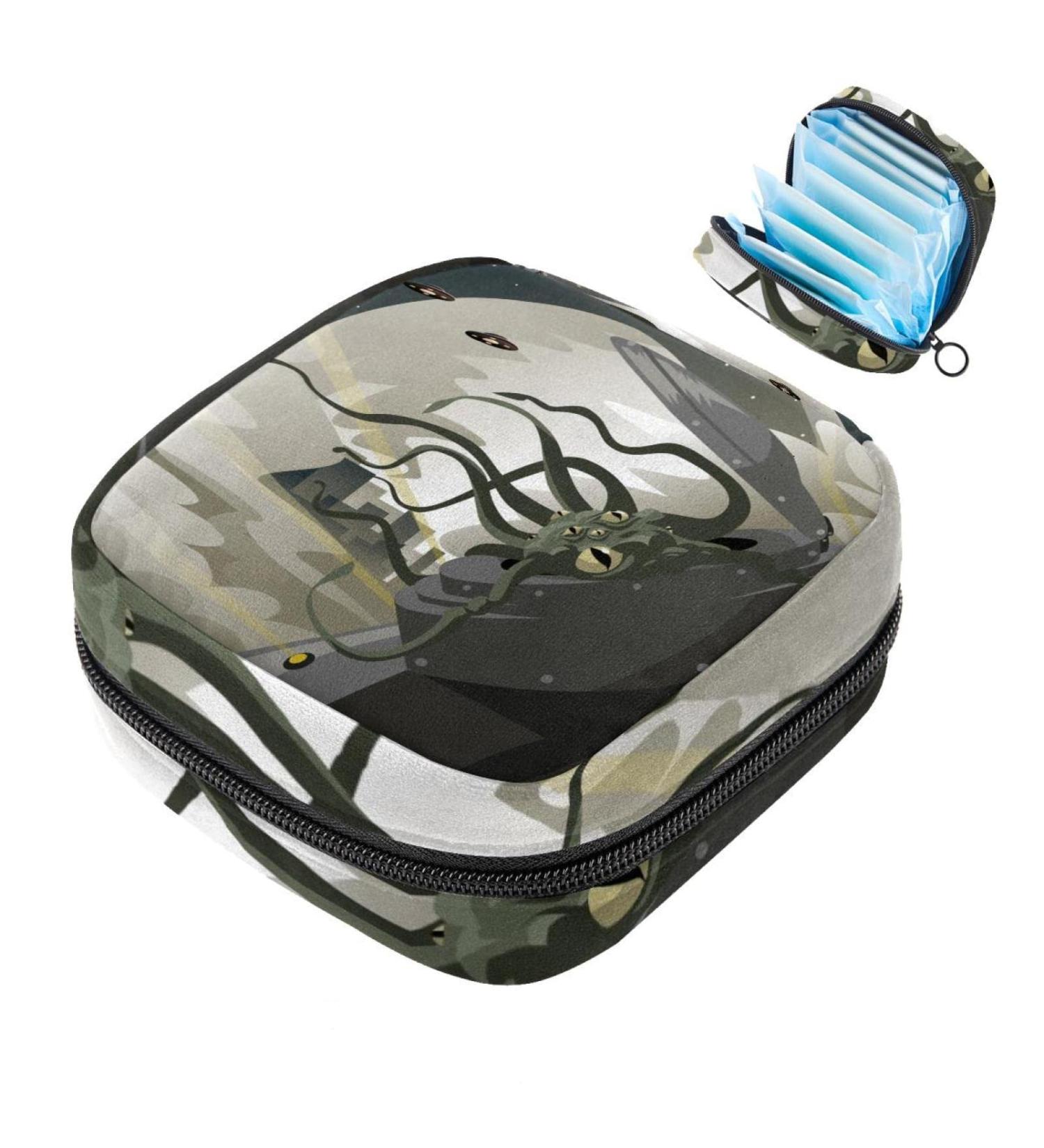 Portable Octopus Alien Monster Menstrual Bag - Bandage Storage for Women & Teens | Zippered Cup Pocket - Buy Online on GoSupps.com