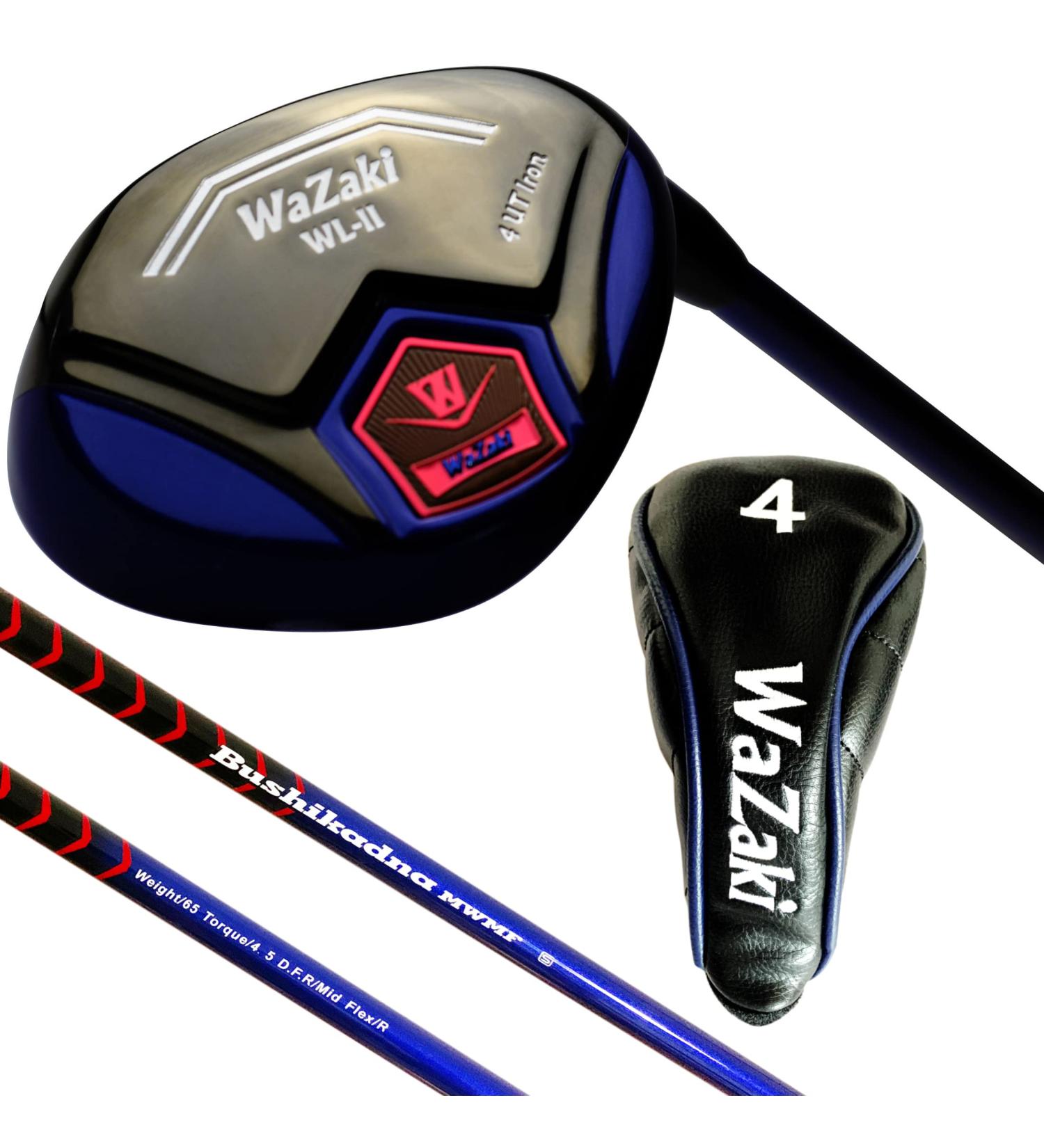 Japan WaZaki Hybrid Iron USGA R A Rules Single Golf Club with Cover WLIIs Model Black Blue Finish 65g Graphite Shaft 0.5" Plus Length 15 Degrees - Buy Online on GoSupps.com