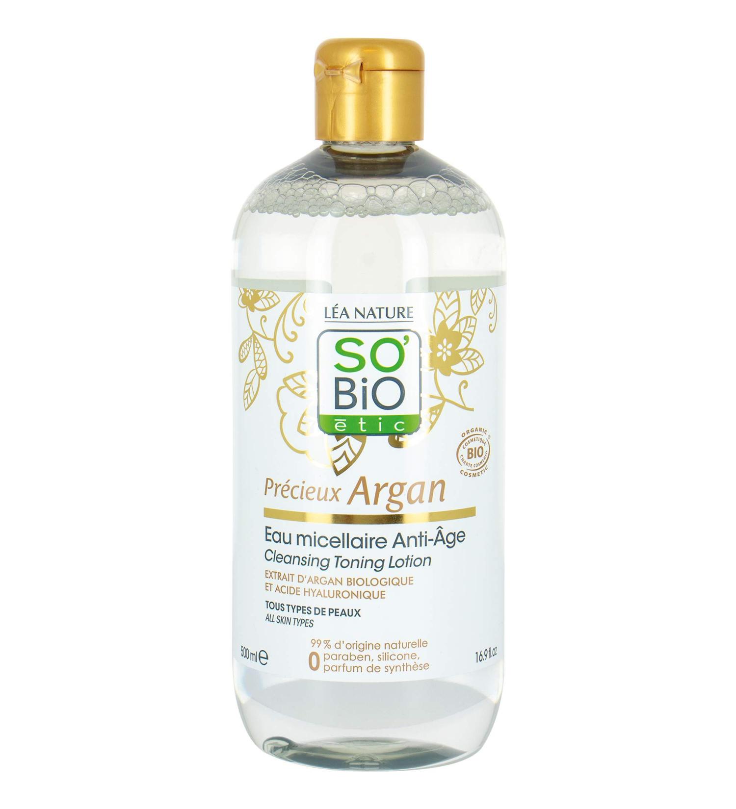 SOBiO tic Precieux Argan Cleansing Toning Lotion 500ml - Organic Cosmebio Skincare | International Shipping - Buy Online on GoSupps.com