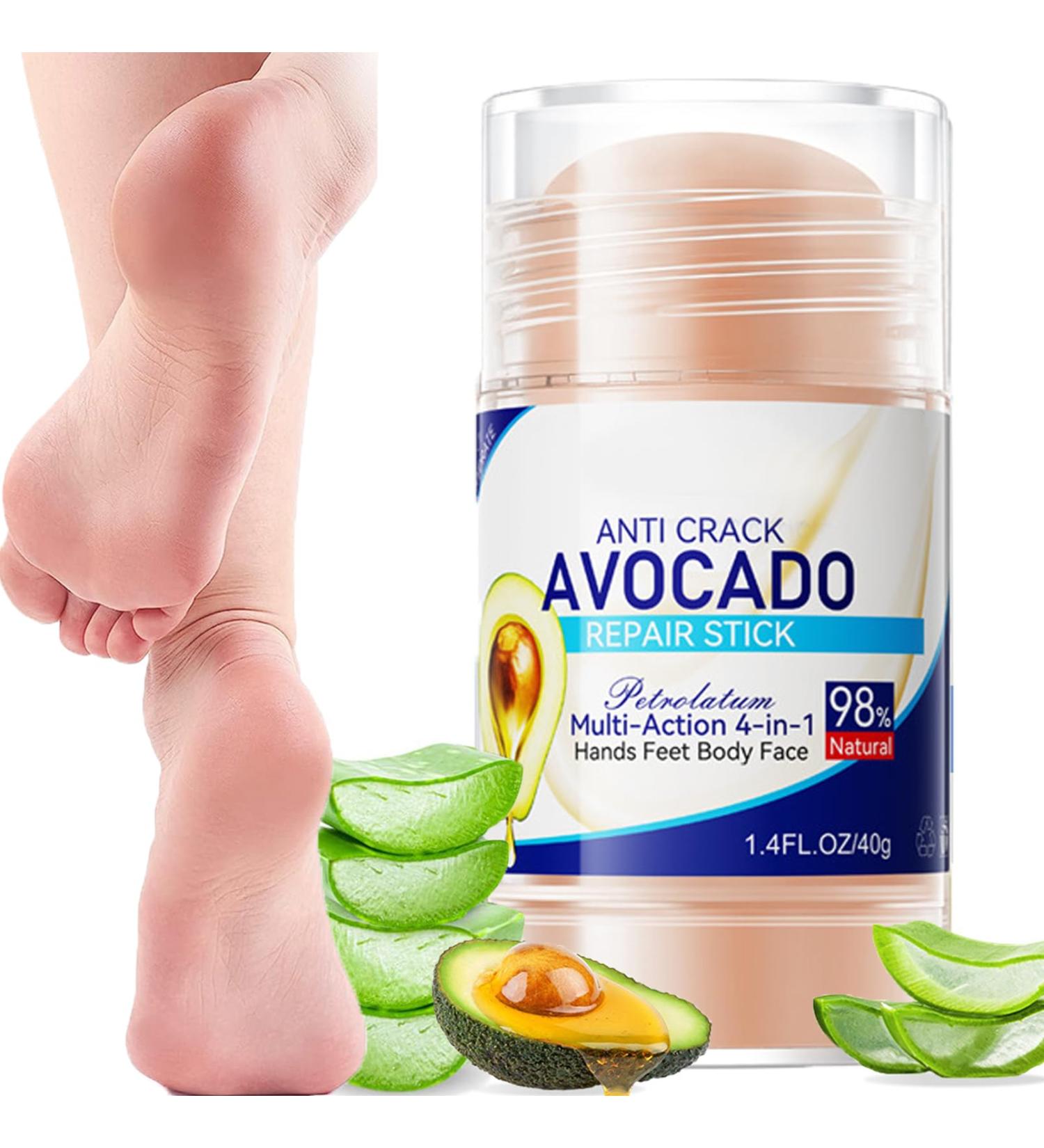 Foot Cream for Cracked Heels and Dry Skin Avocado Foot Cream Stick Natural Foot Care Cream Foot &Hand & Elbow Anti Drying Feet Cream for Dry Cracked Skin Deep Hydrating & Improve Dry Foot Soothing-40g - Buy Online on GoSupps.com