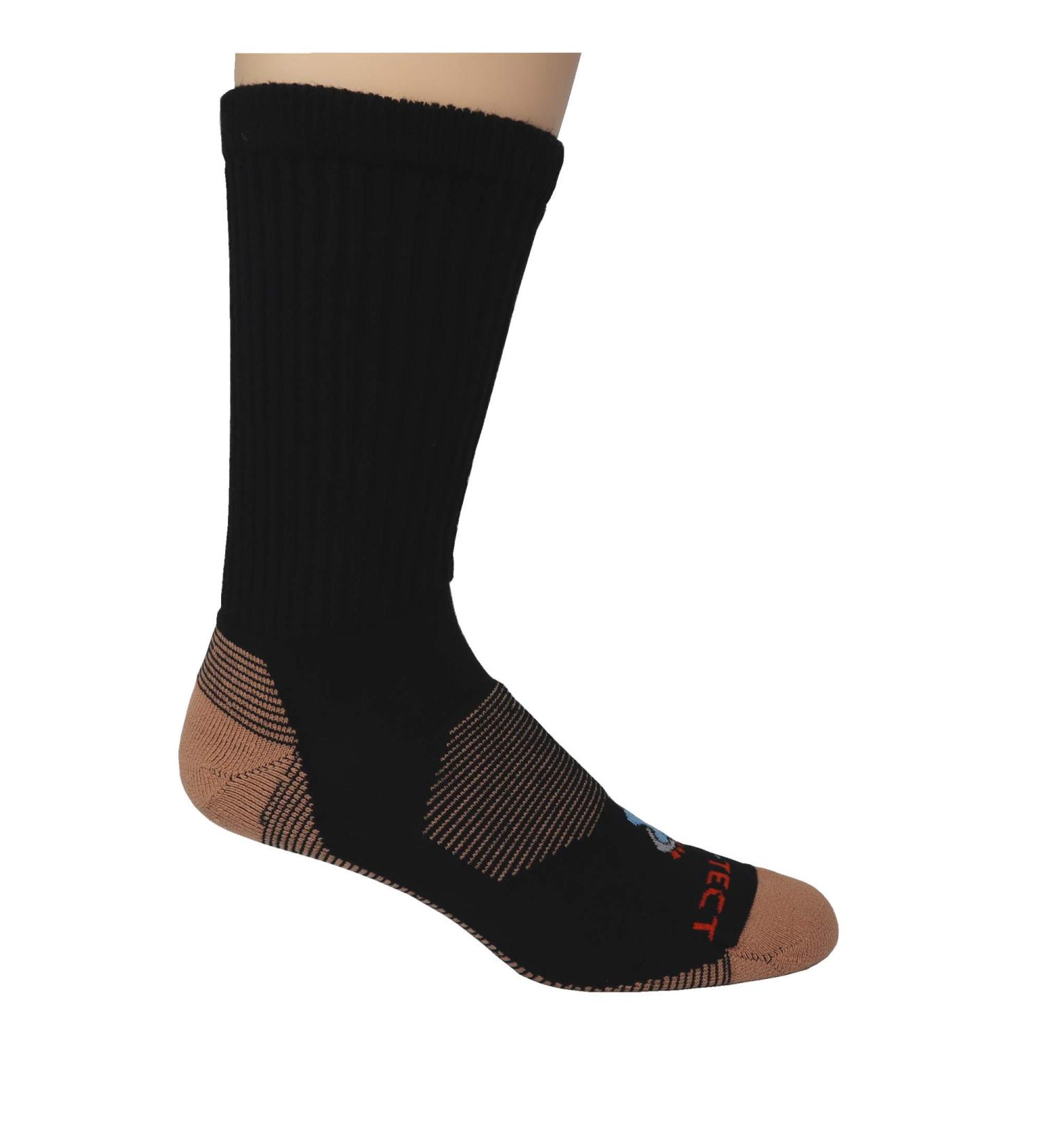 Pro-Tect Diabetic Copper Crew Socks (2-Pack) - Made in USA - Medium Black - Buy Online on GoSupps.com