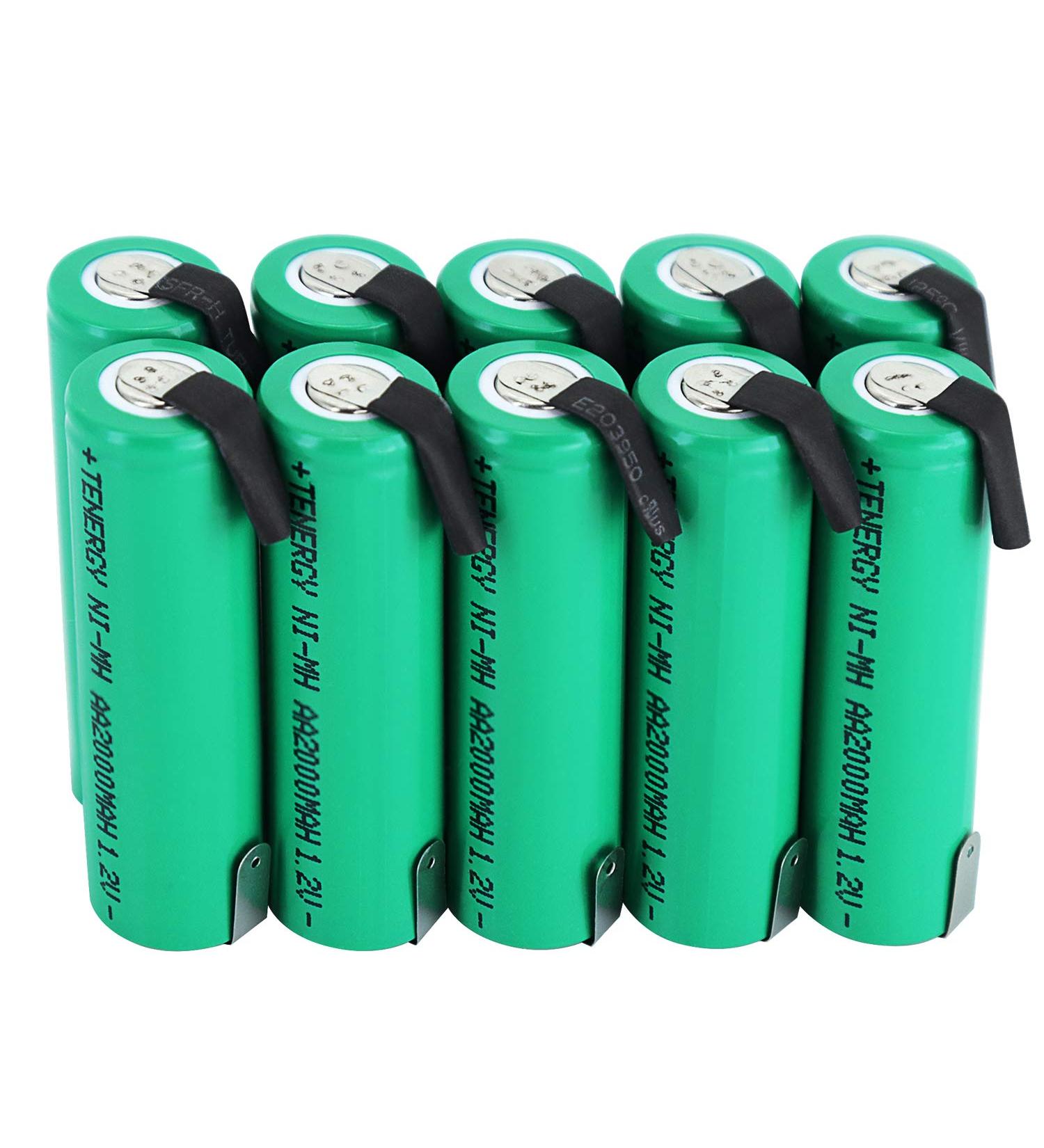 Tenergy AA 1.2V NiMH 2000mAh Flat Top Rechargeable Batteries - 10 Pack | International Shipping Available - Buy Online on GoSupps.com