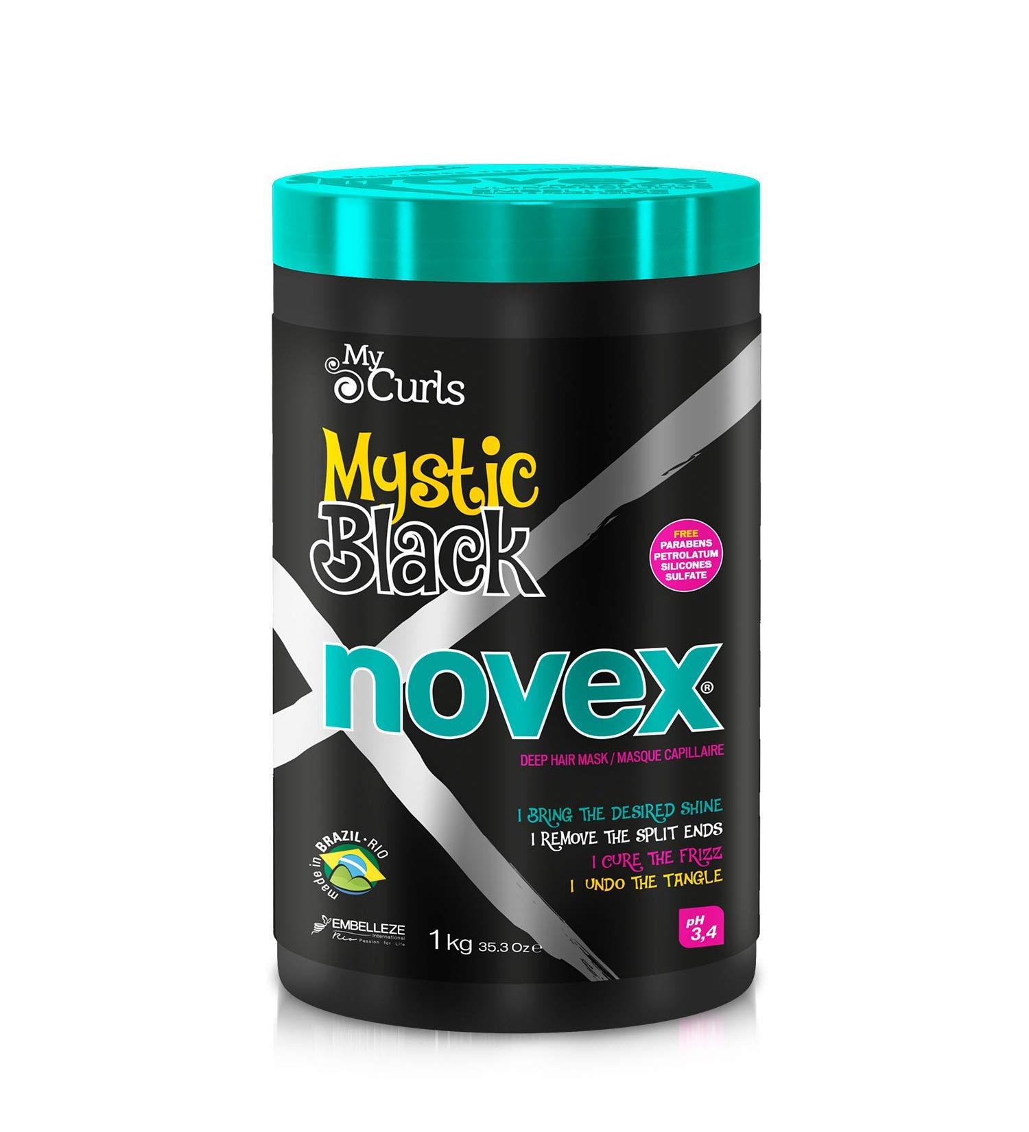 Novex Mystic Black Deep Conditioning Mask with Baobab Oil - Moisture, Frizz Control, Shine - Vitamin & Omega Enriched (1kg/35.3oz) - Buy Online on GoSupps.com