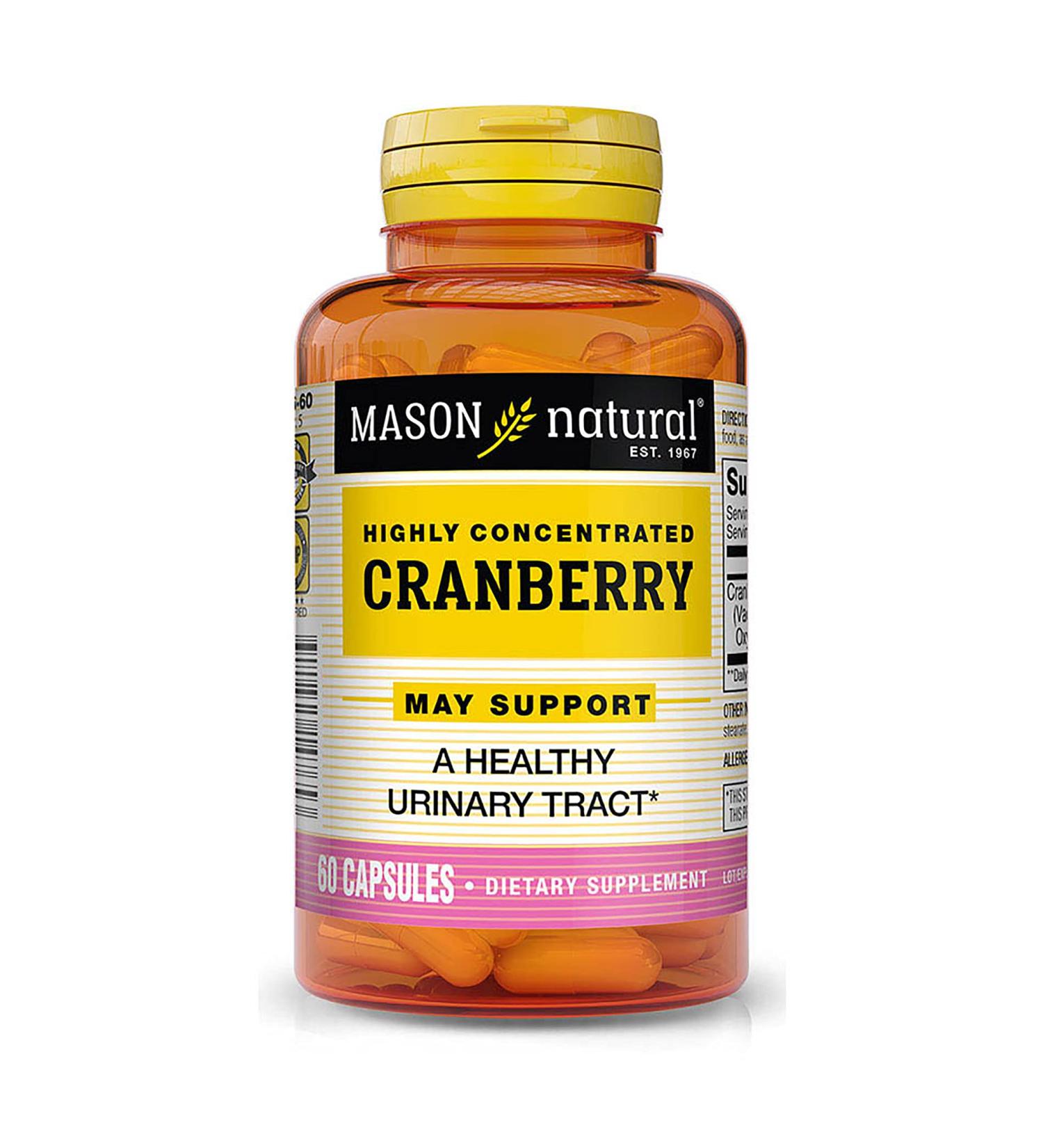 Mason Natural Cranberry Extract 60 Capsules - Highly Concentrated Formula for Urinary Health - Buy Online on GoSupps.com