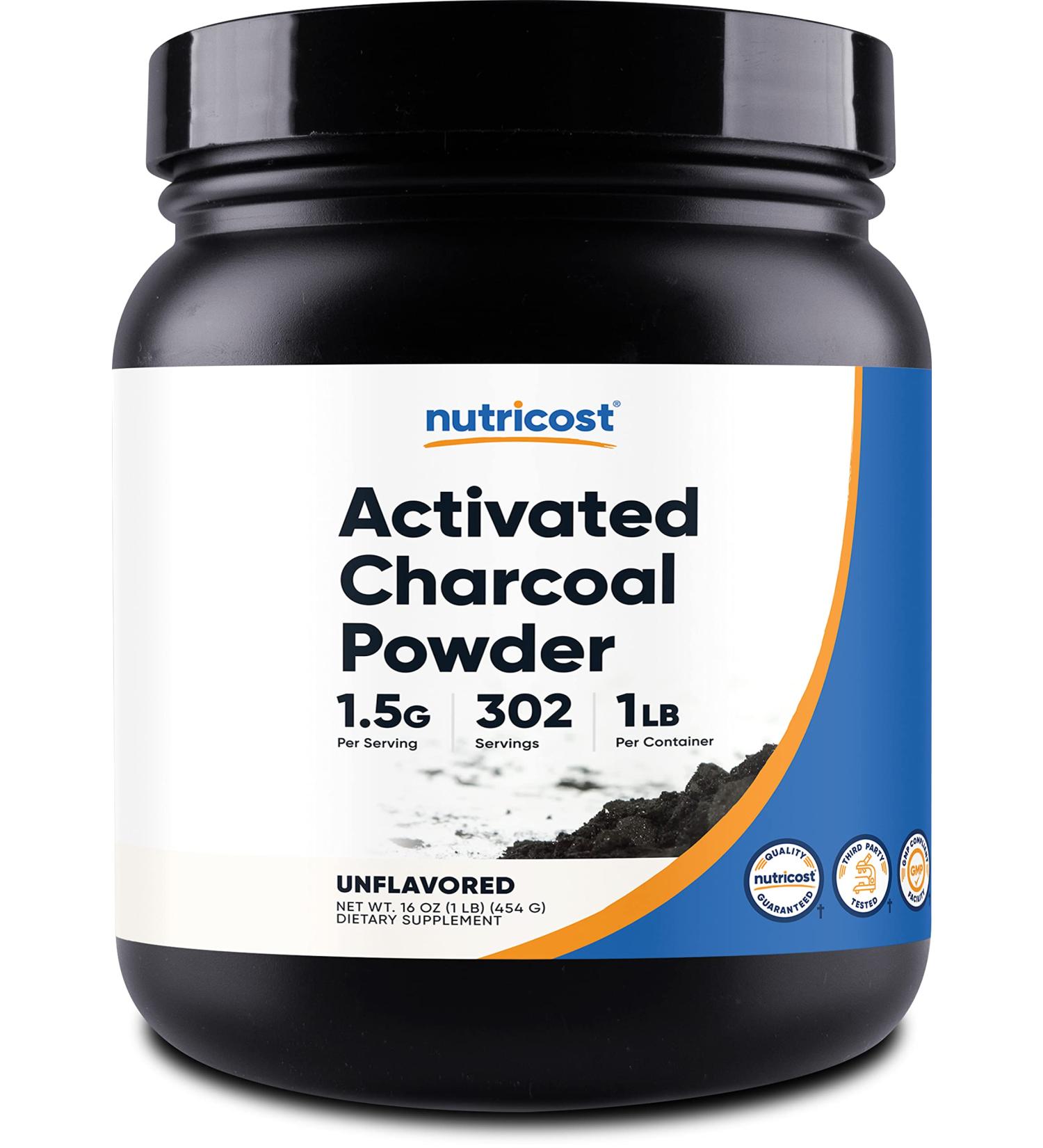 Nutricost Activated Charcoal Powder 1lb - Food Grade, Vegetarian, Gluten Free, Non-GMO - Buy Online on GoSupps.com