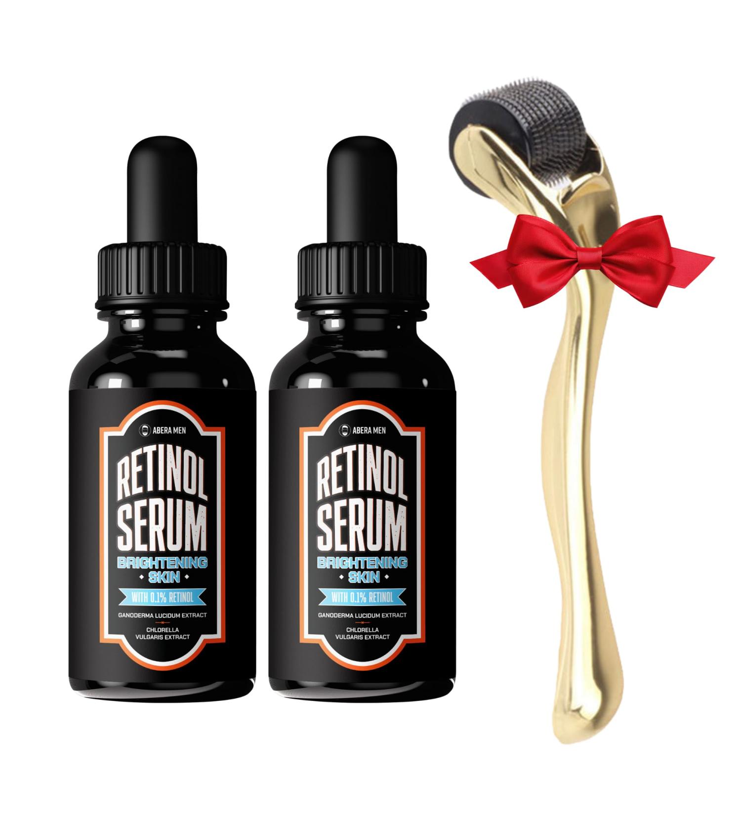 Abera Men Retinol Serum, Reduces Dark Spots, Melasma, Wrinkle & Eye Bag, Hydrating and Smoothing Formula for Men with Niacinamide 5% & Retinyl, Anti-Aging Effect (Set 2 + Gift) - Buy Online on GoSupps.com