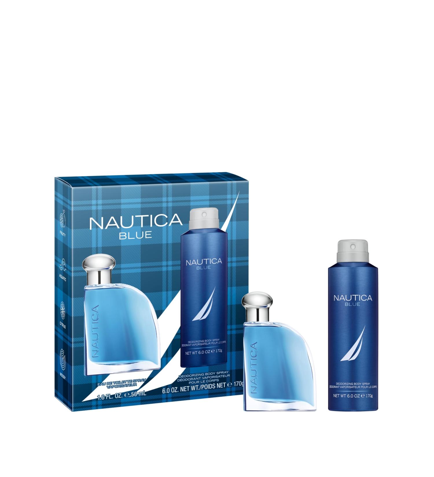 Nautica Blue Eau de Toilette + Deo Body Spray Notes of Basil Jasmine and Cedarwood Men's Fragrance Long Lasting Everyday Fragrance Nautica Blue 2PC 3.8 Fl Oz (Pack of 2) - Buy Online on GoSupps.com